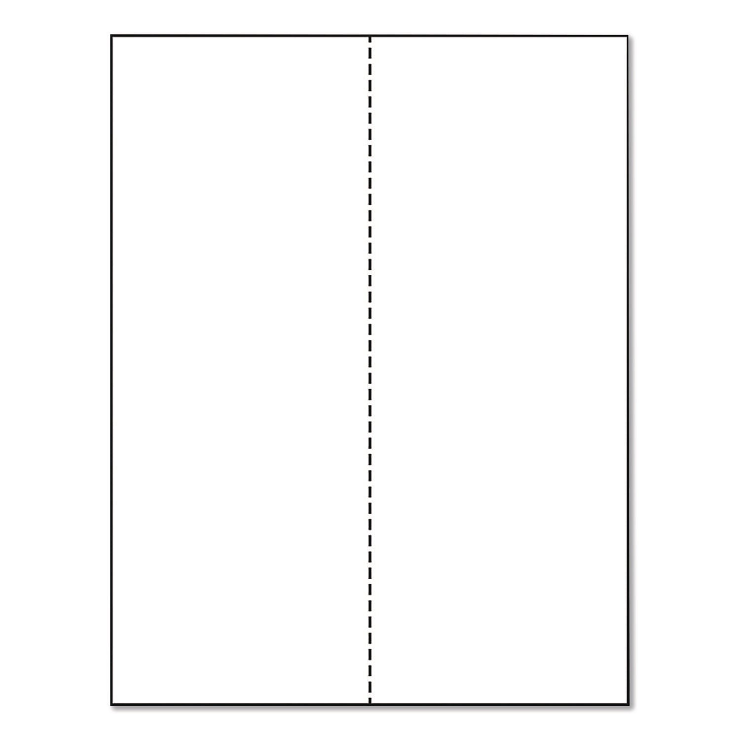 PrintWorks® Professional Perforated Paper, 92 Bright, Perforated 4.25" from Left, 8.5 x 11, White, 500 Sheets/Ream, 5 Reams/Carton