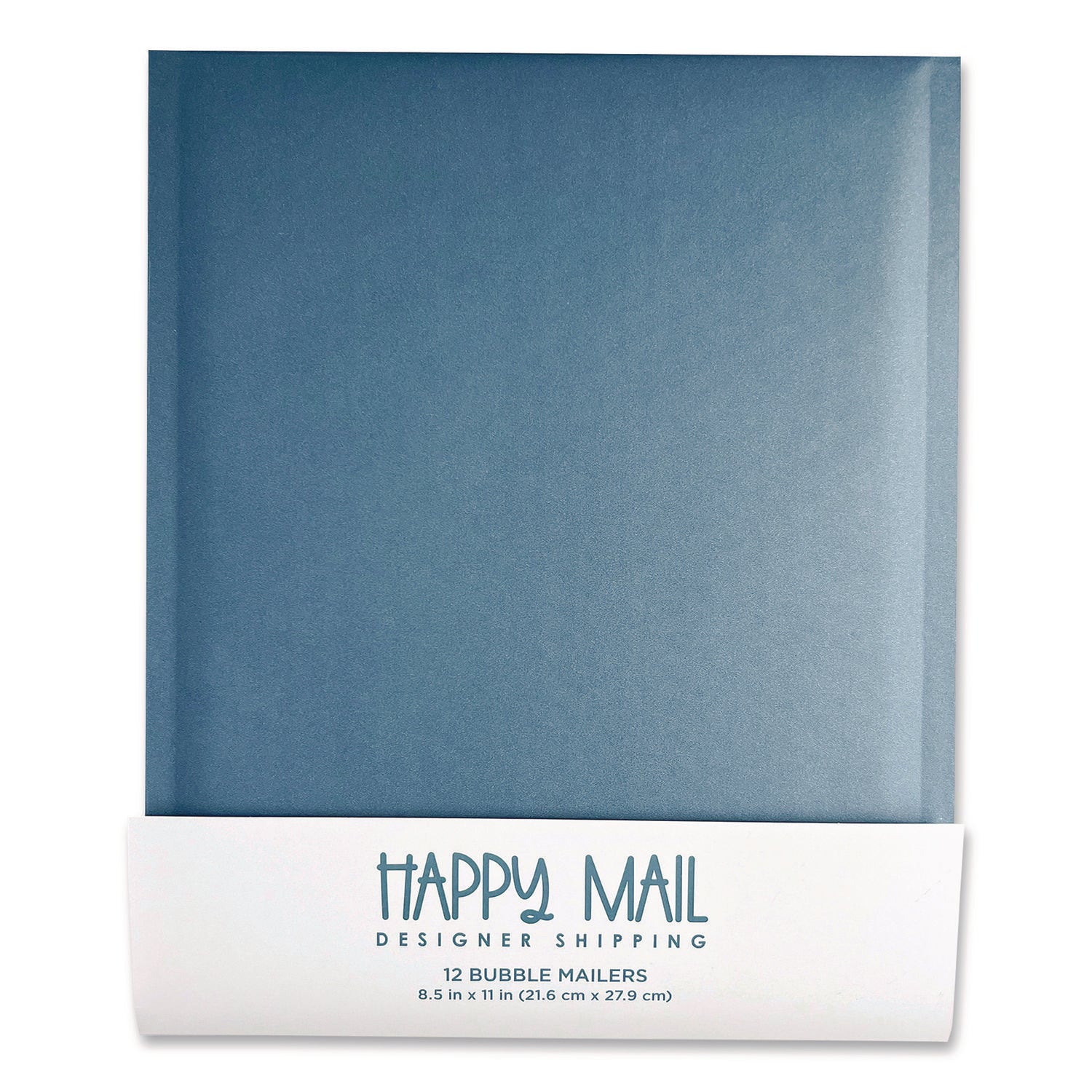 Happy Mail Self-Sealing Bubble Mailer, 8.5 x 11, Blue, 12/Pack