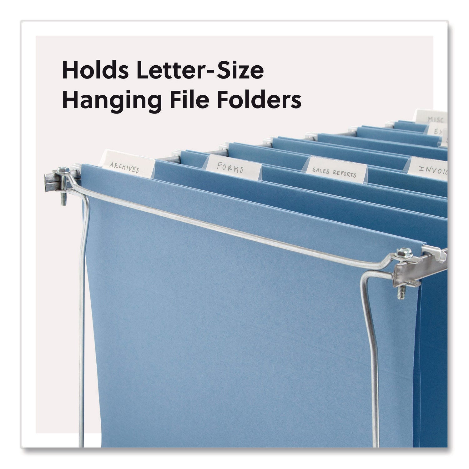 Smead Steel Hanging Folder Drawer Frame, 1 Section, Letter Size, 23" to 27" Long, Gray, 2/Pack