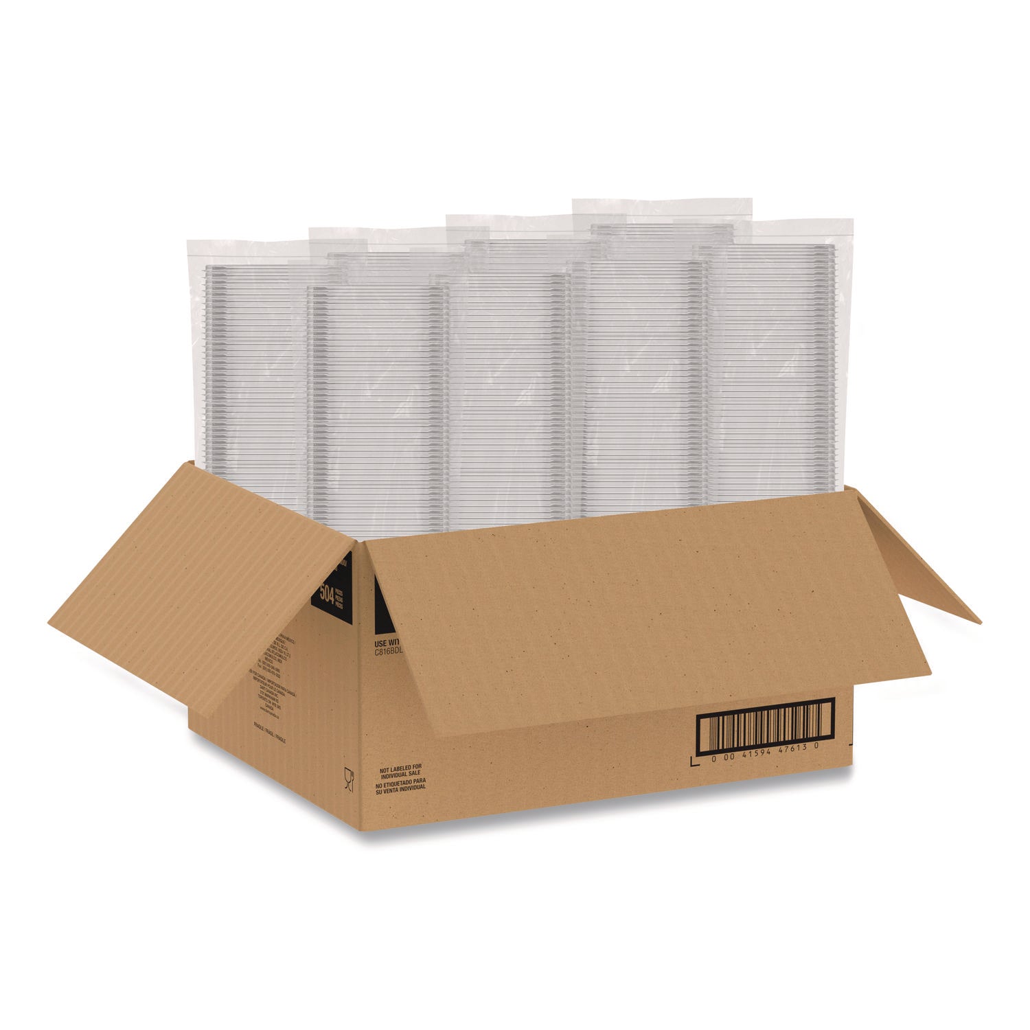 Dart® Square Plastic Bowls, 12 oz, 8.5 x 8.5 x 2.64, Clear, Plastic, 63 Bowls/Sleeve, 8 Sleeves/Carton