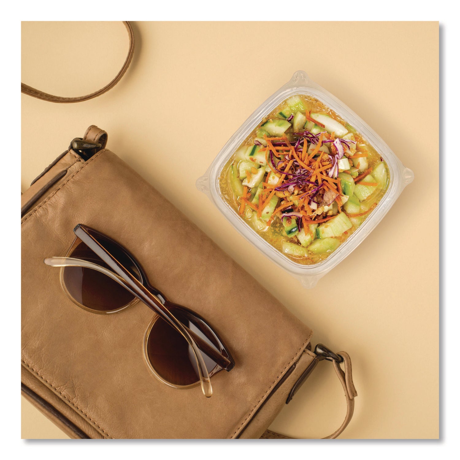 Dart® Square Plastic Bowls, 8 oz, 8.5 x 8.5 x 1.51, Clear, Plastic, 63 Bowls/Sleeve, 8 Sleeves/Carton