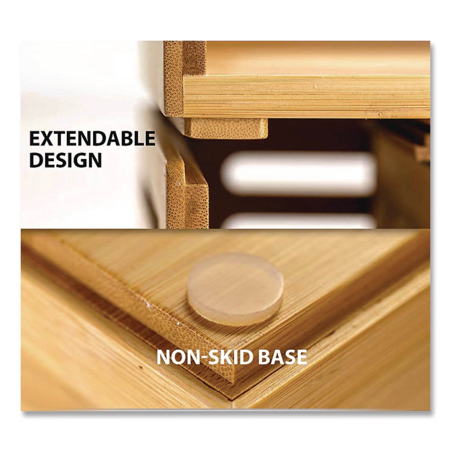 Officemate Bamboo Rotary Organizer, 9 Compartments, 8.85 x 8.82 x 7.4, Brown, Bamboo