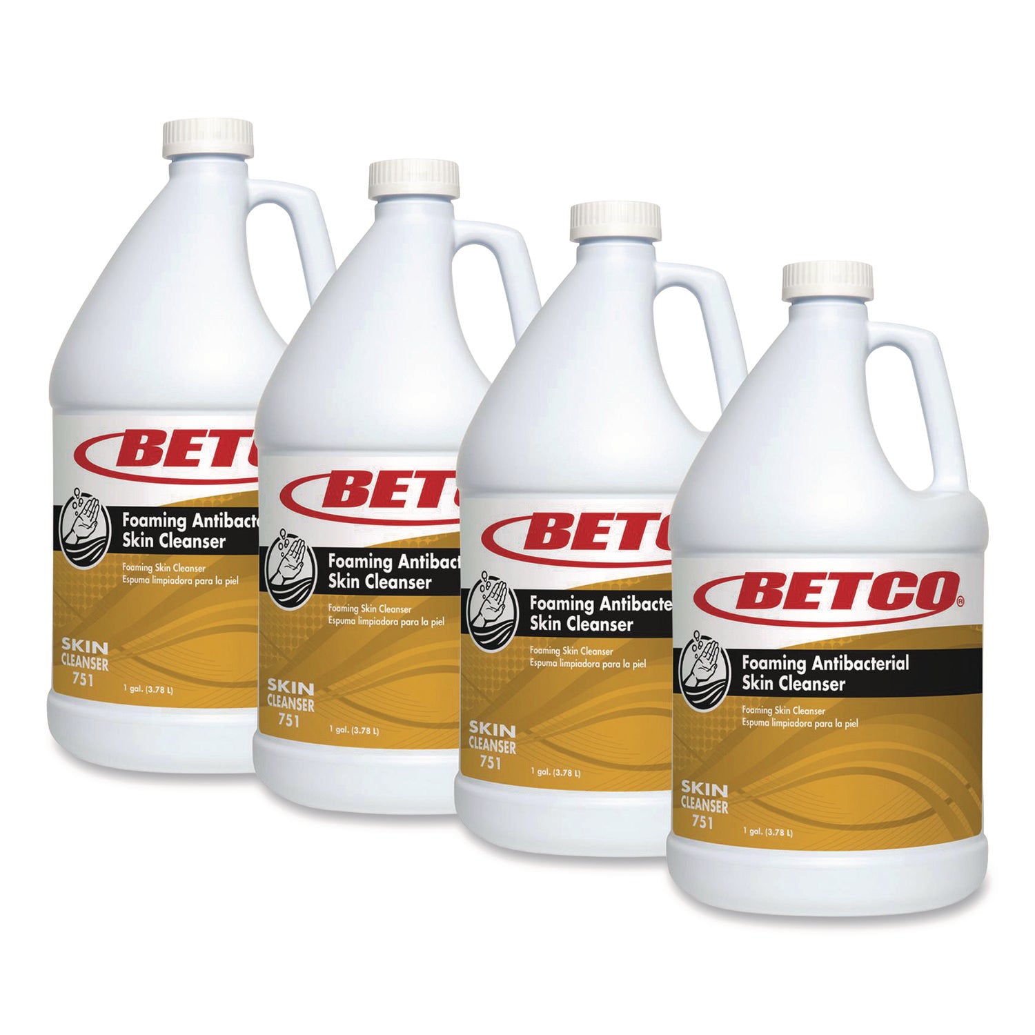 Betco® Antibacterial Foaming Skin Cleanser, Fresh Scent, 1 gal Bottle, 4/Carton