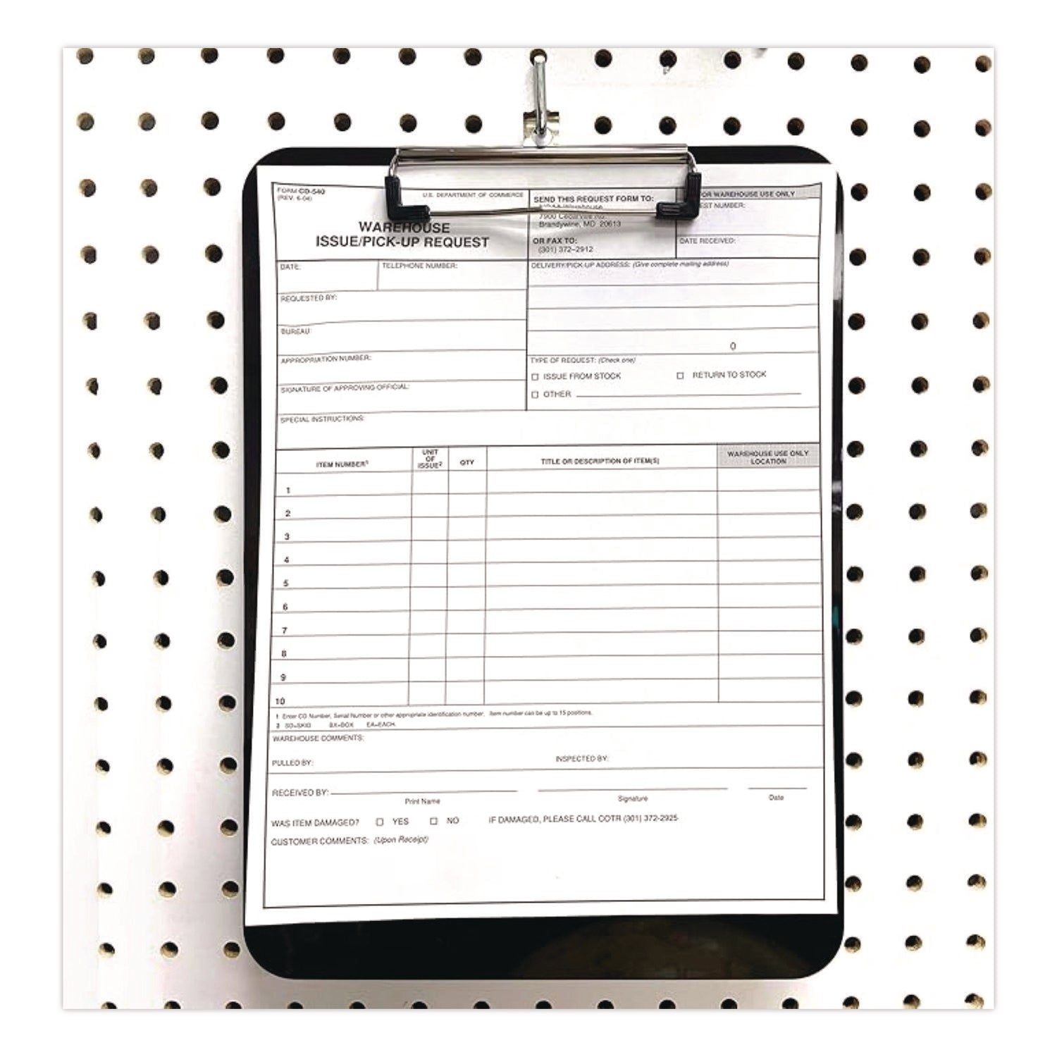 Officemate Plastic Magnetic Clipboard, 1.5" Clip Capacity, Holds 8 x 11.5 Sheets, Black