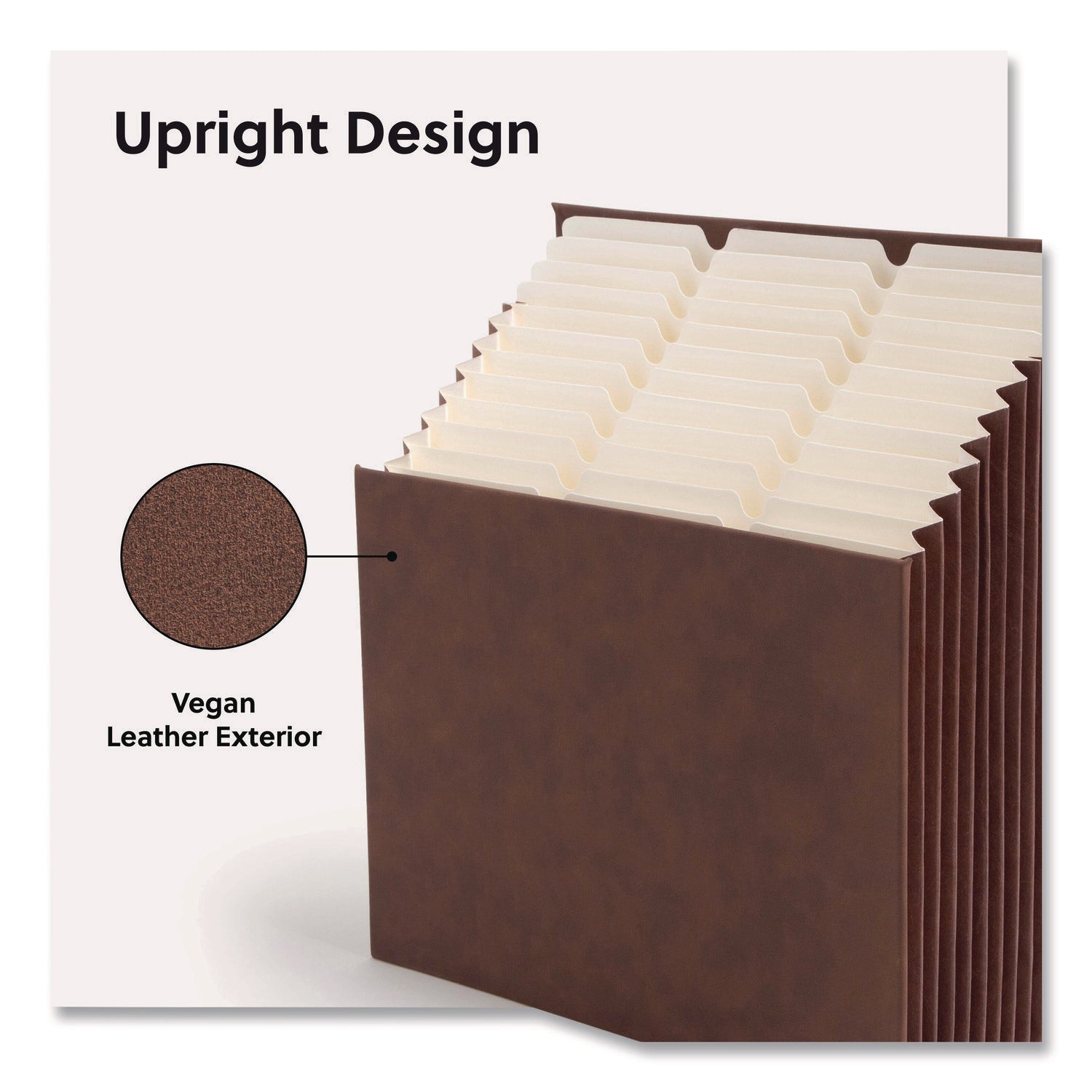 Smead Stadium File, 10.5" Expansion, 12 Sections, 1/3-Cut Tabs, Letter Size, Saddle