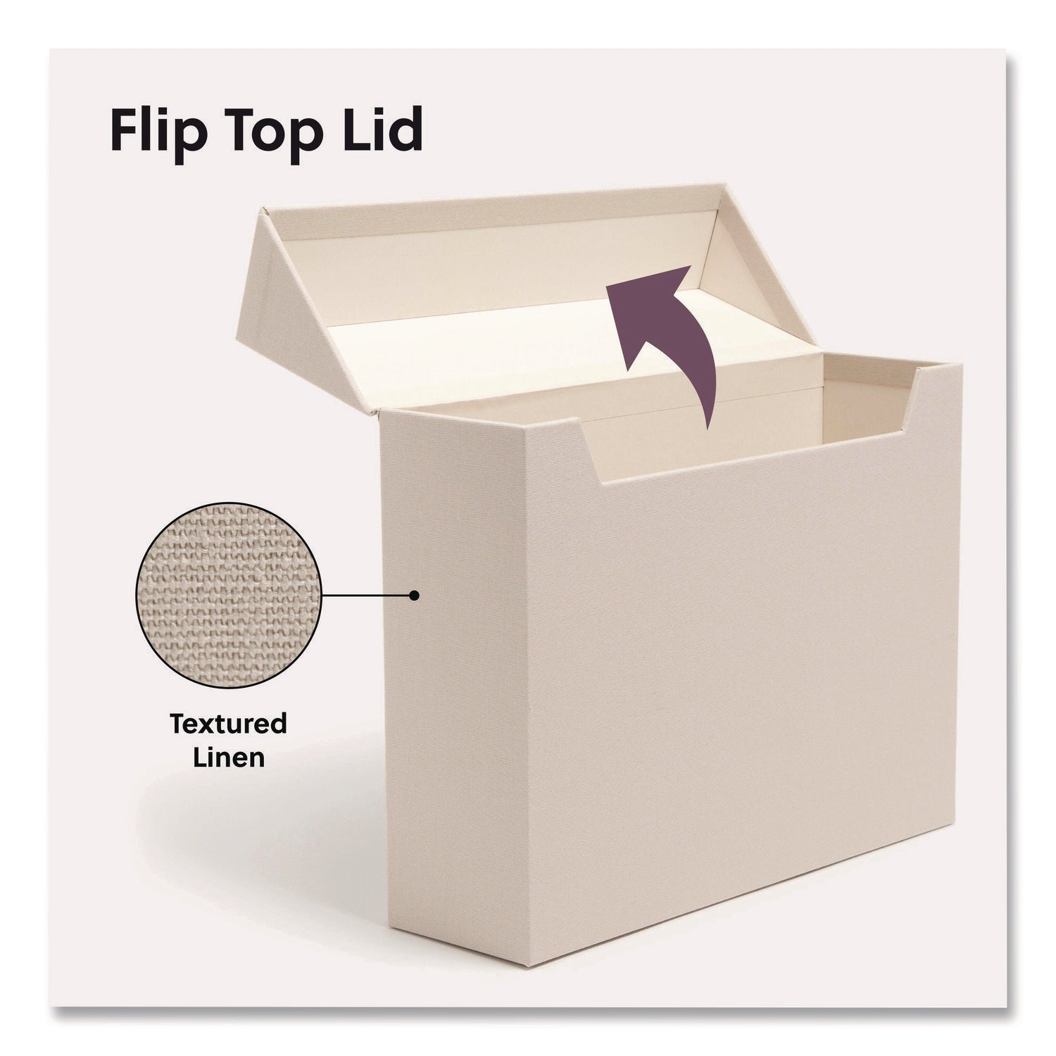 Smead Flip Top Box, Letter Files, 13 x 3.7 x 10, Beige