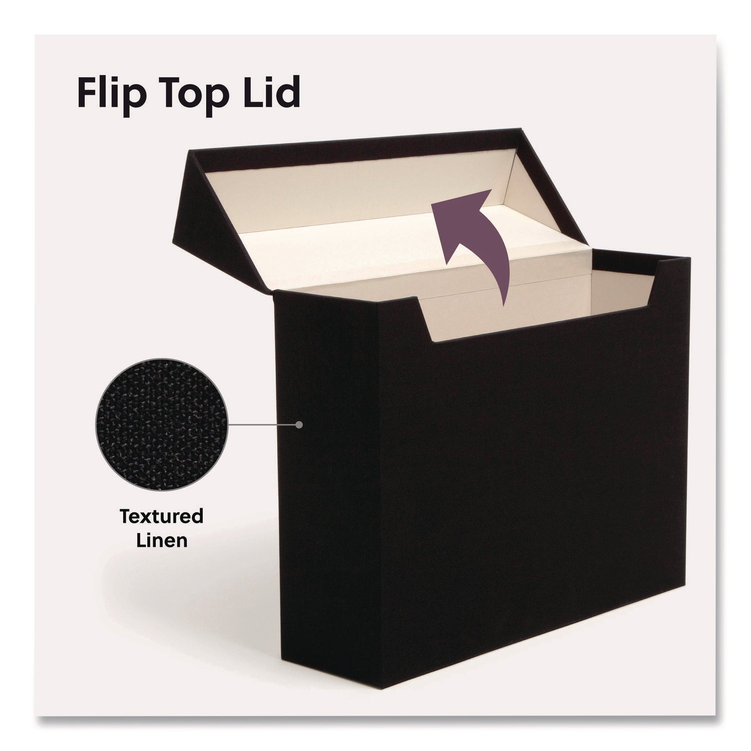 Smead Flip Top File Box, Letter Files, 13 x 3.7 x 10, Charcoal