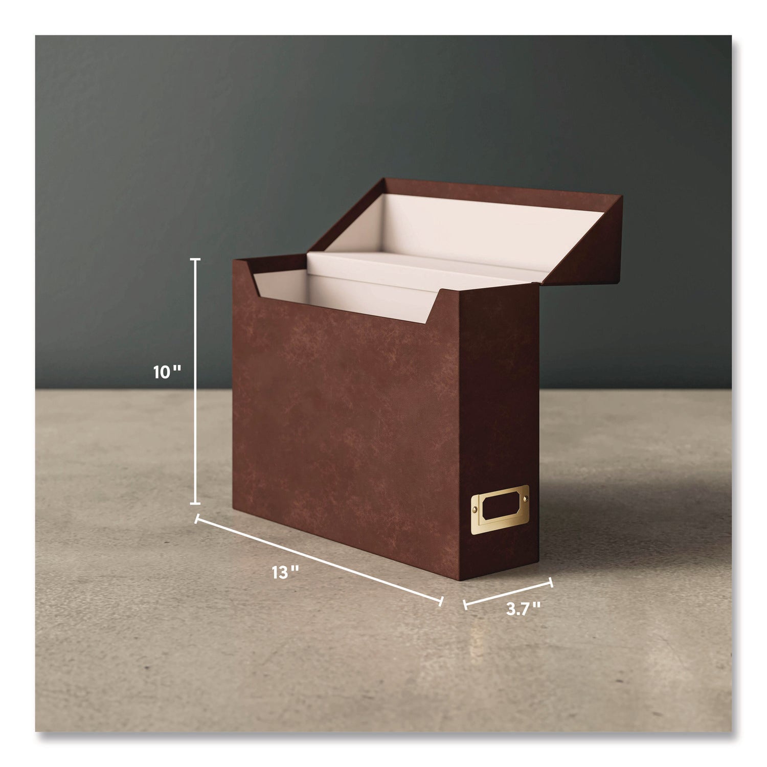 Smead Flip Top File Box, Letter Files, 13 x 3.7 x 10, Saddle