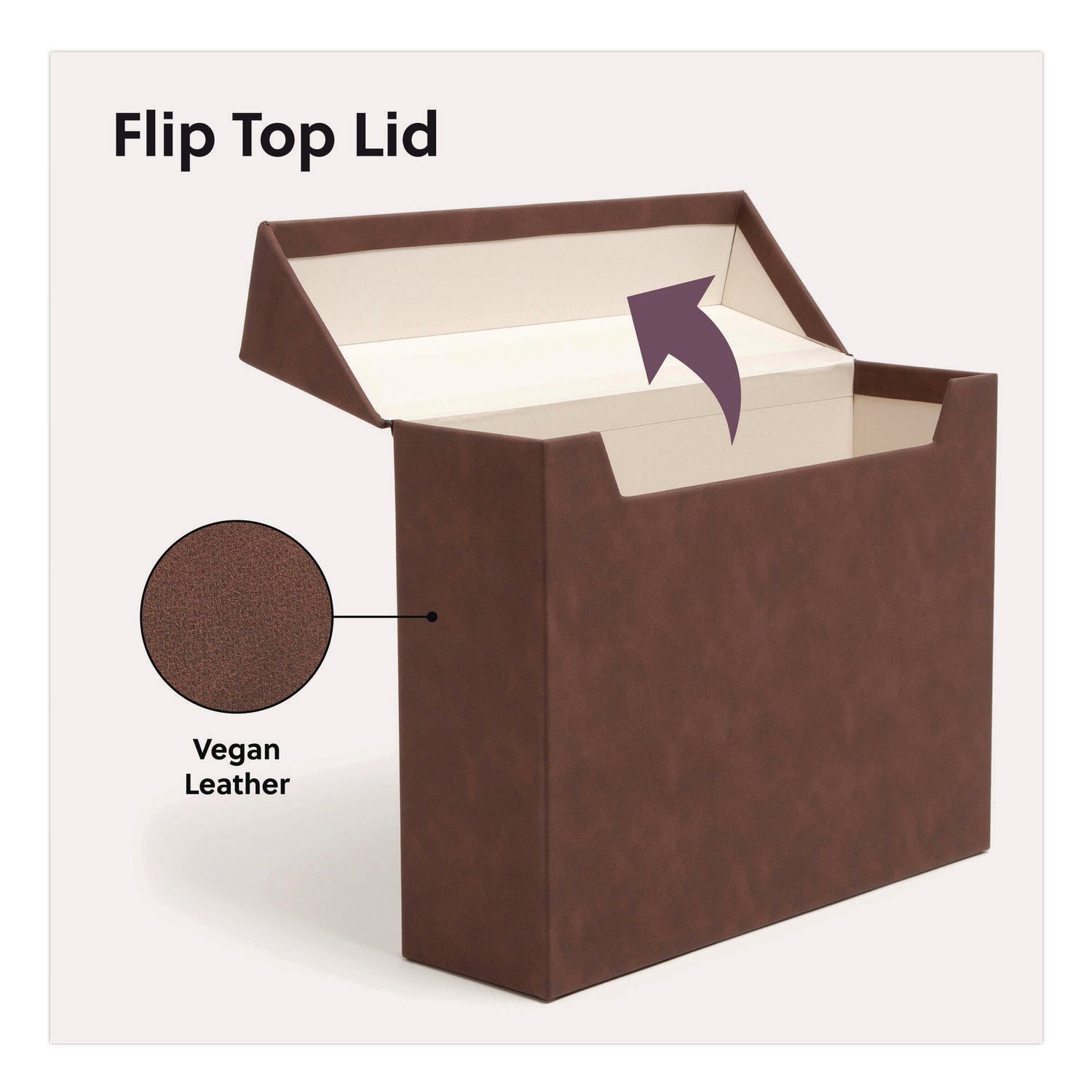 Smead Flip Top File Box, Letter Files, 13 x 3.7 x 10, Saddle