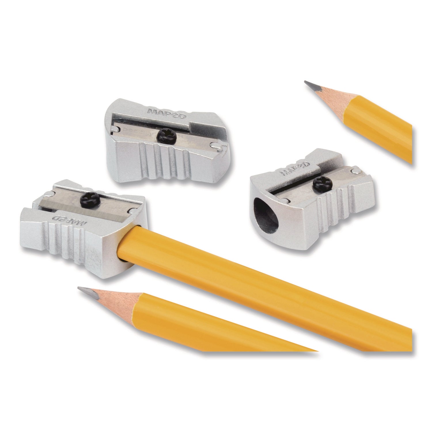 Maped Helix Classic 1-Hole Metal Pencil Sharpener, 2.26 x 0.49 x 4.33, Silver