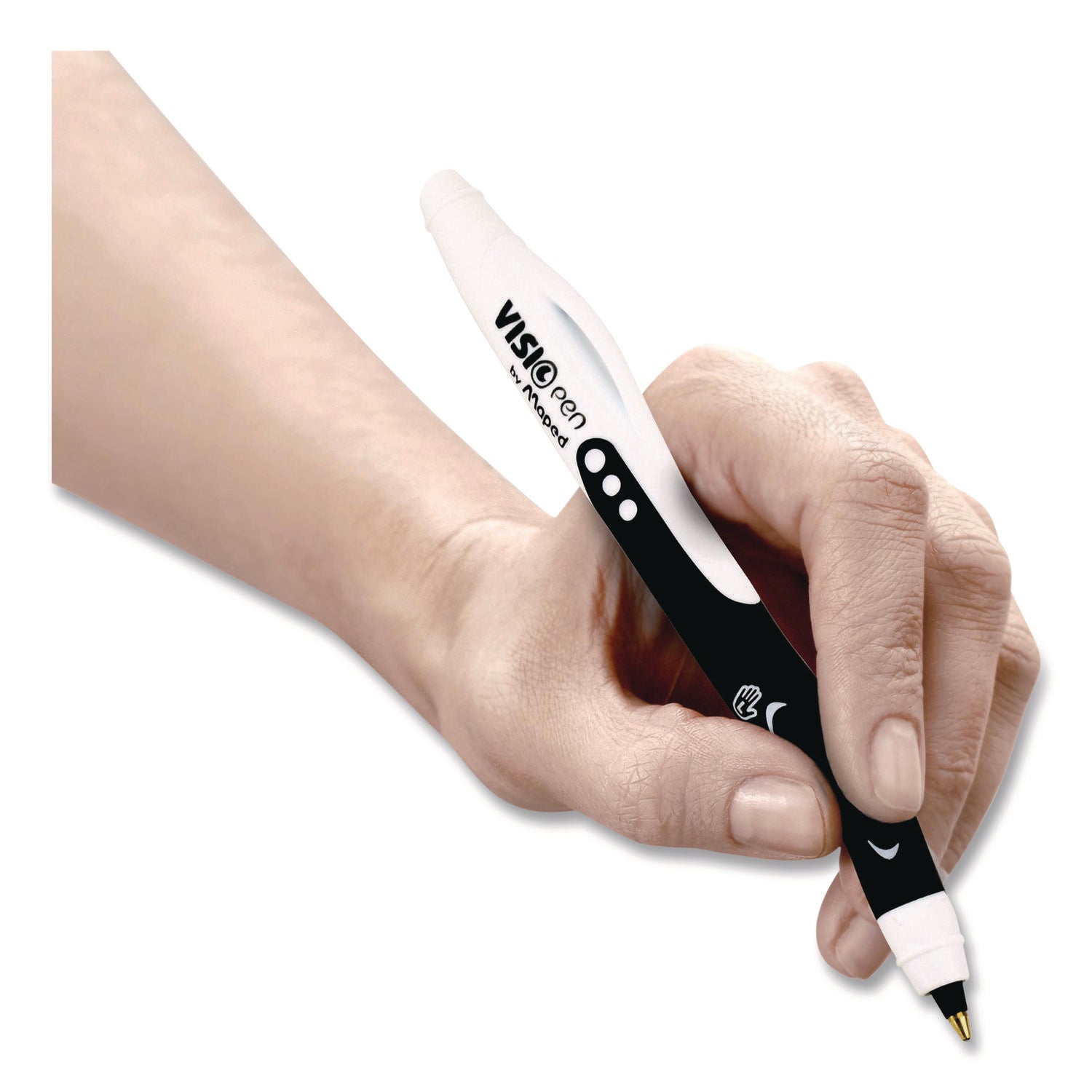 Maped Helix Visio Left-Handed Ballpoint Pen, Stick, Medium 1 mm, Assorted Ink and Barrel Colors, 3/Pack