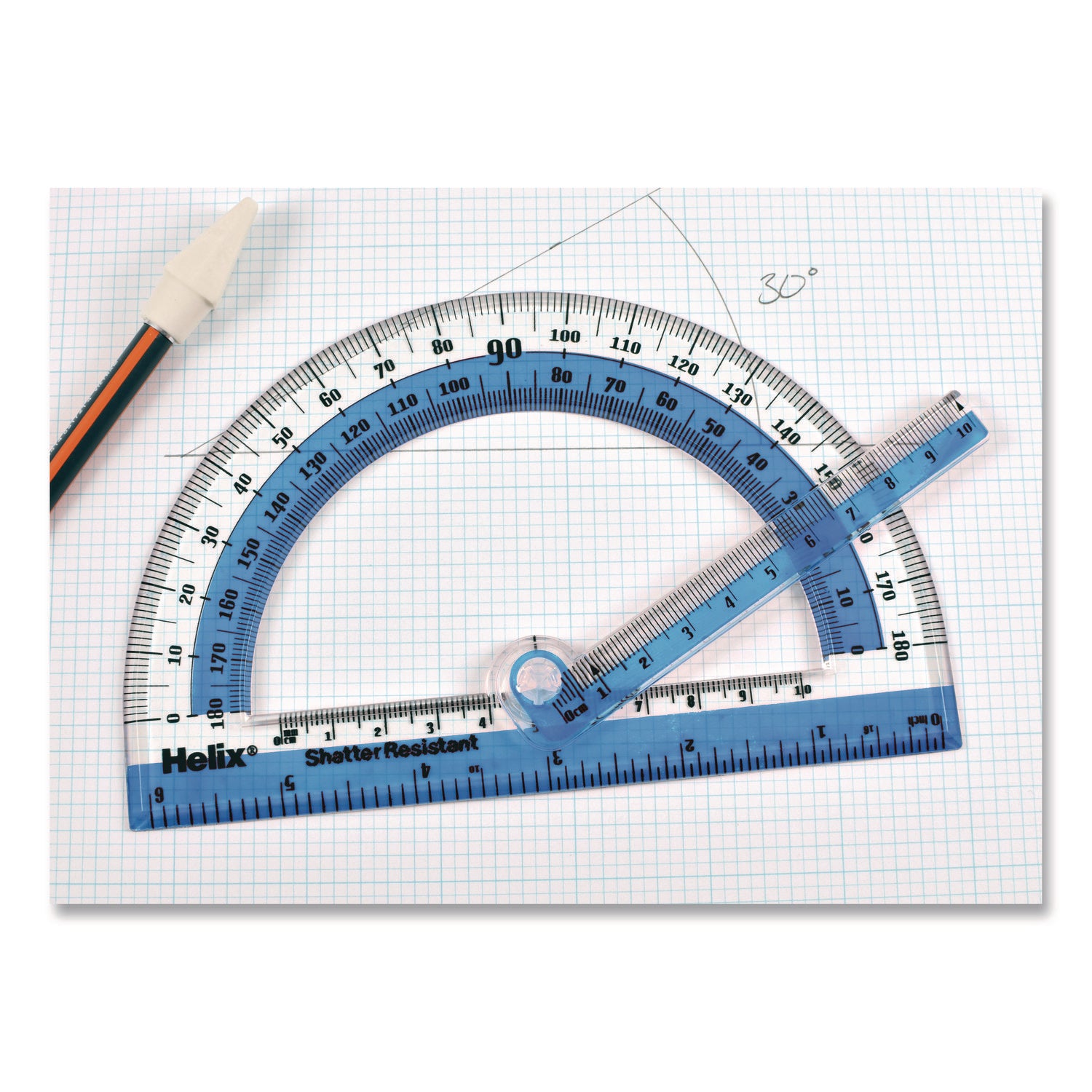 Maped Helix 180° Shatter Resistant Swing Arm Protractor, 6