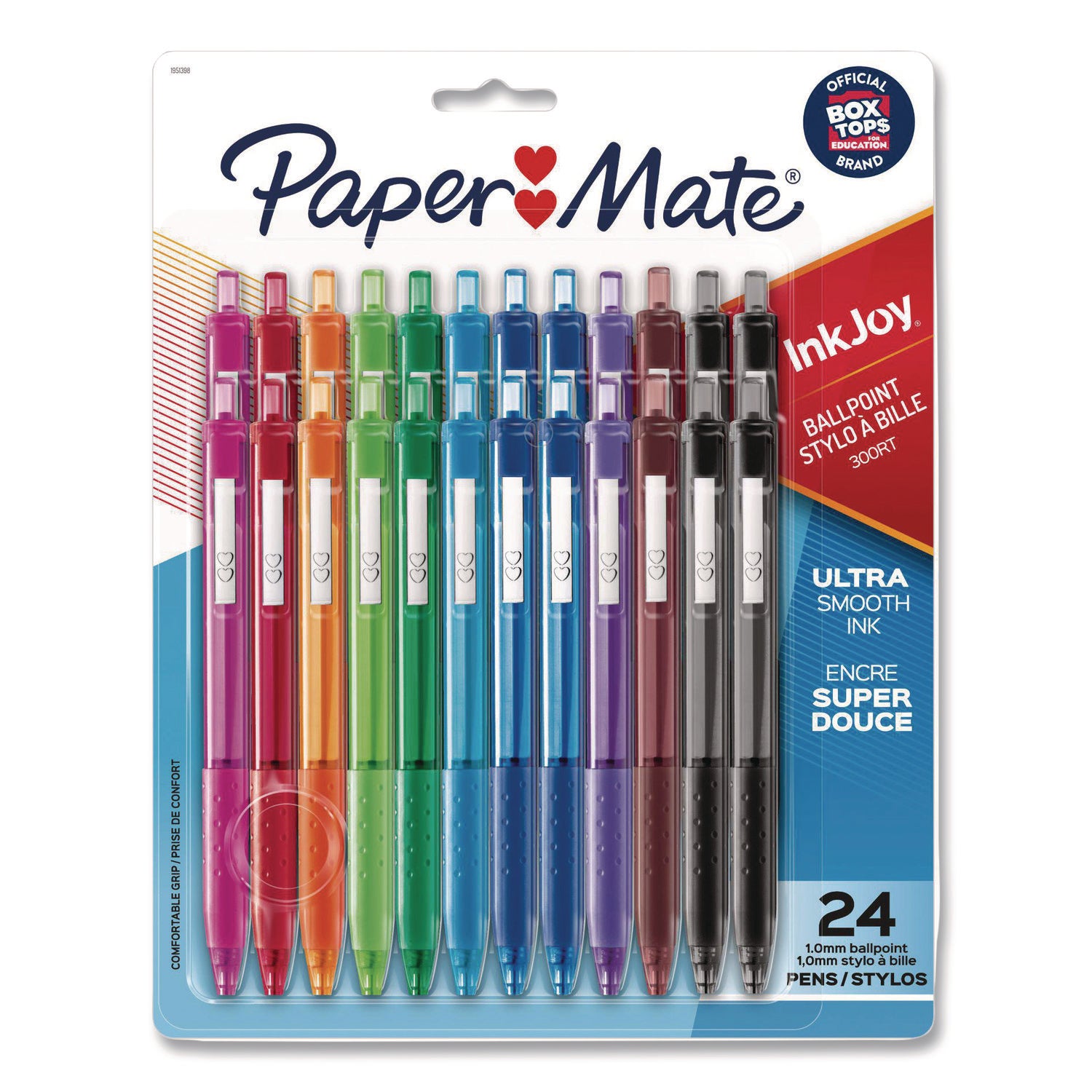 Paper Mate® InkJoy 300 RT Ballpoint Pen, Retractable, Medium 1 mm, Assorted Ink and Barrel Colors, 24/Set