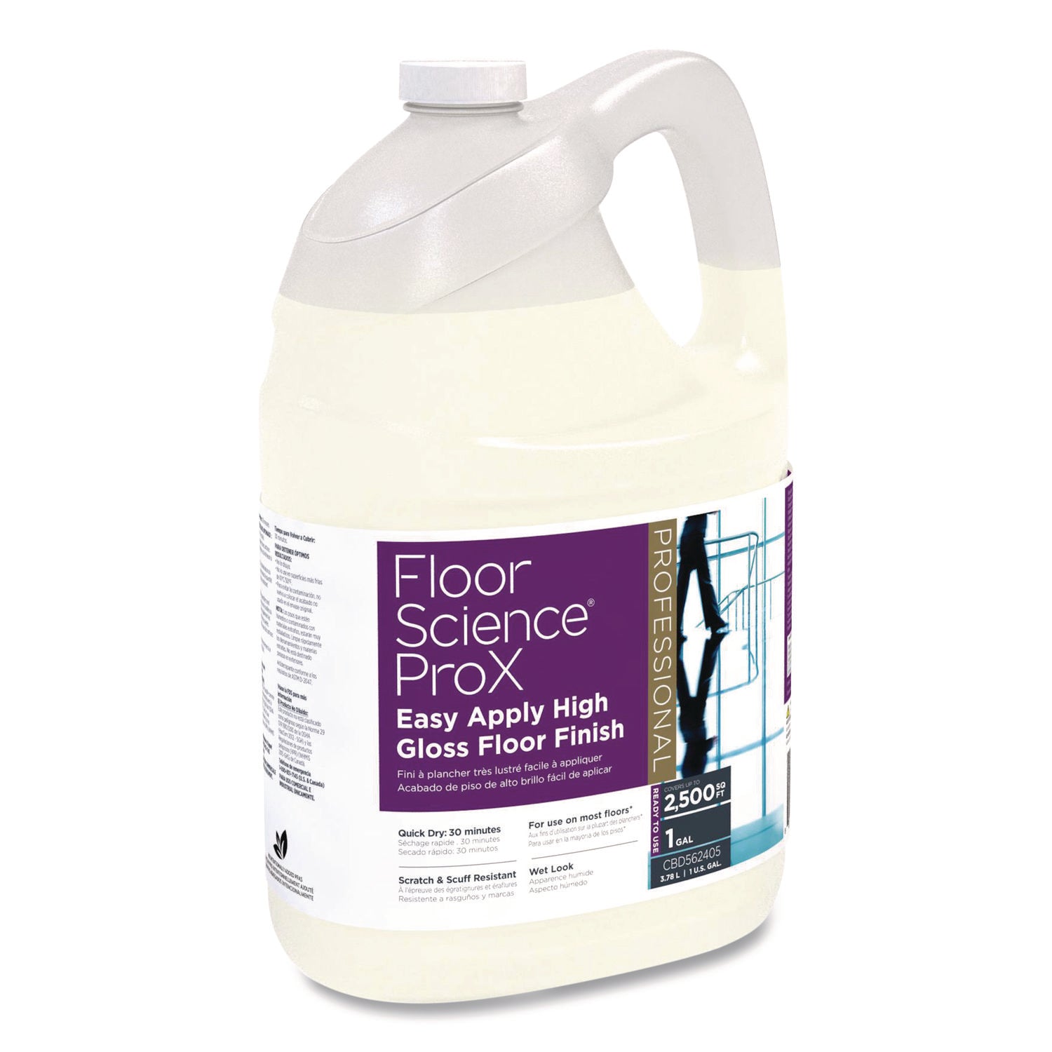 Diversey™ Floor Science ProX Easy Apply High Gloss Floor Finish, 1 gal Bottle, 4/Carton