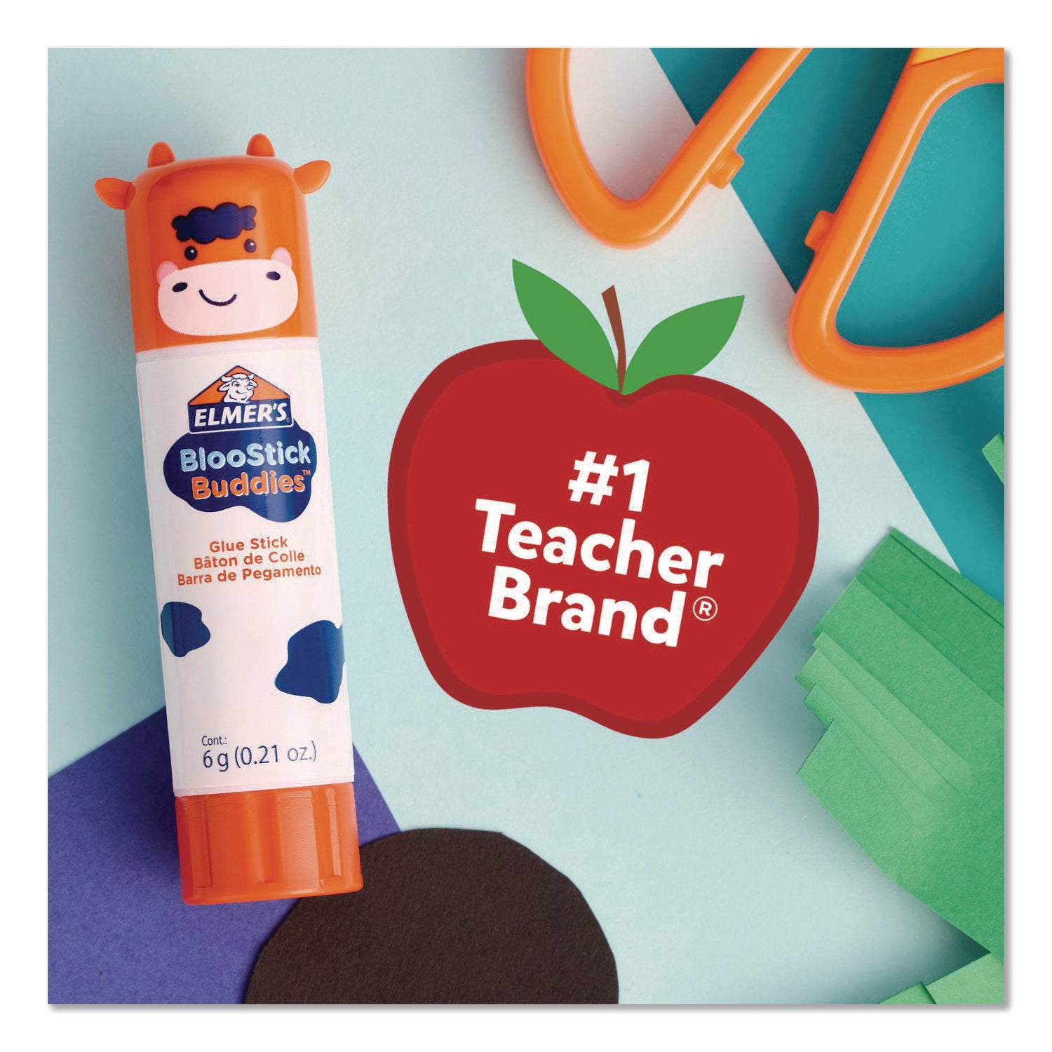 Elmer's® BlooStick Buddies and Disappearing Purple Glue Stick Combo Pack, 0.21 oz, Dries Clear, 12/Pack