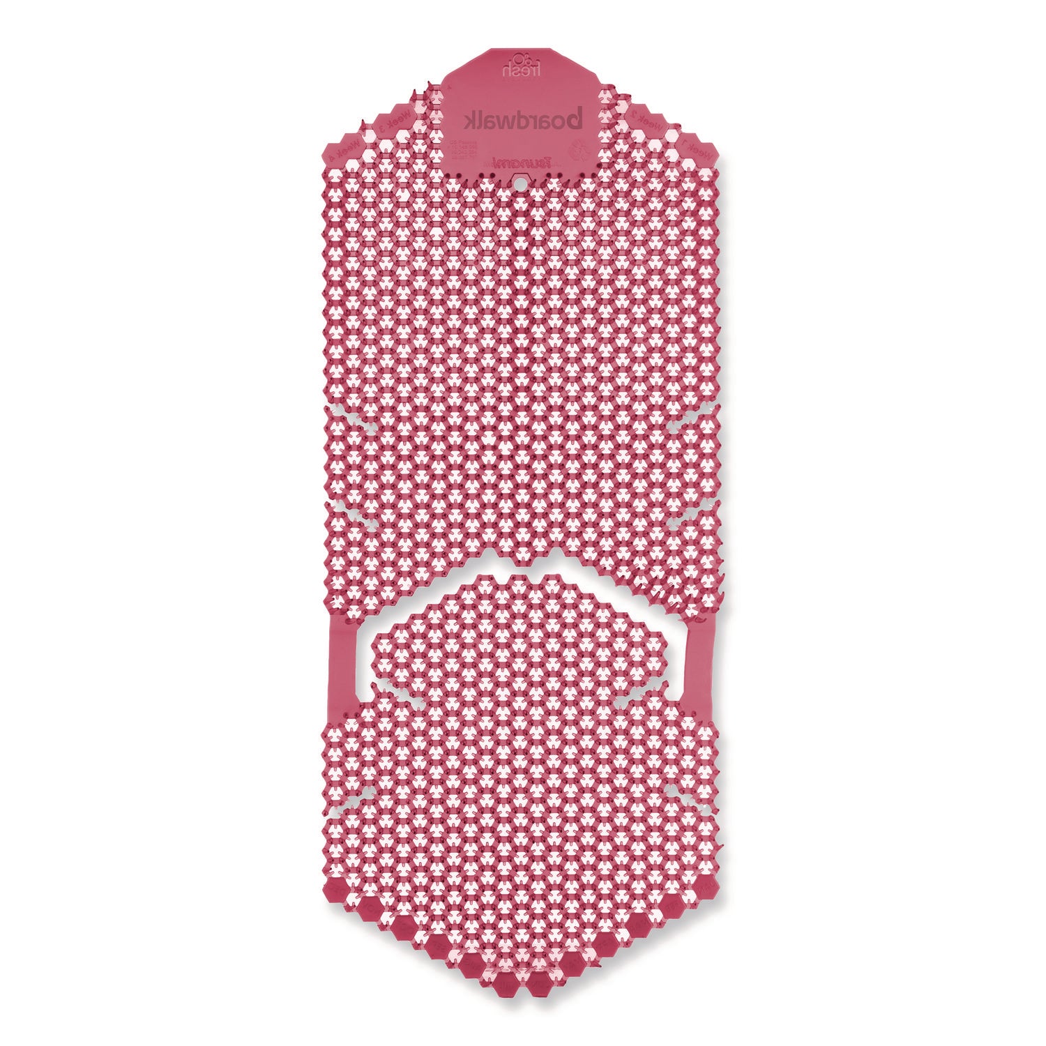 Boardwalk® Vertical Urinal Screen, Spiced Apple Scent, Red, 5.22 oz, 6/Carton