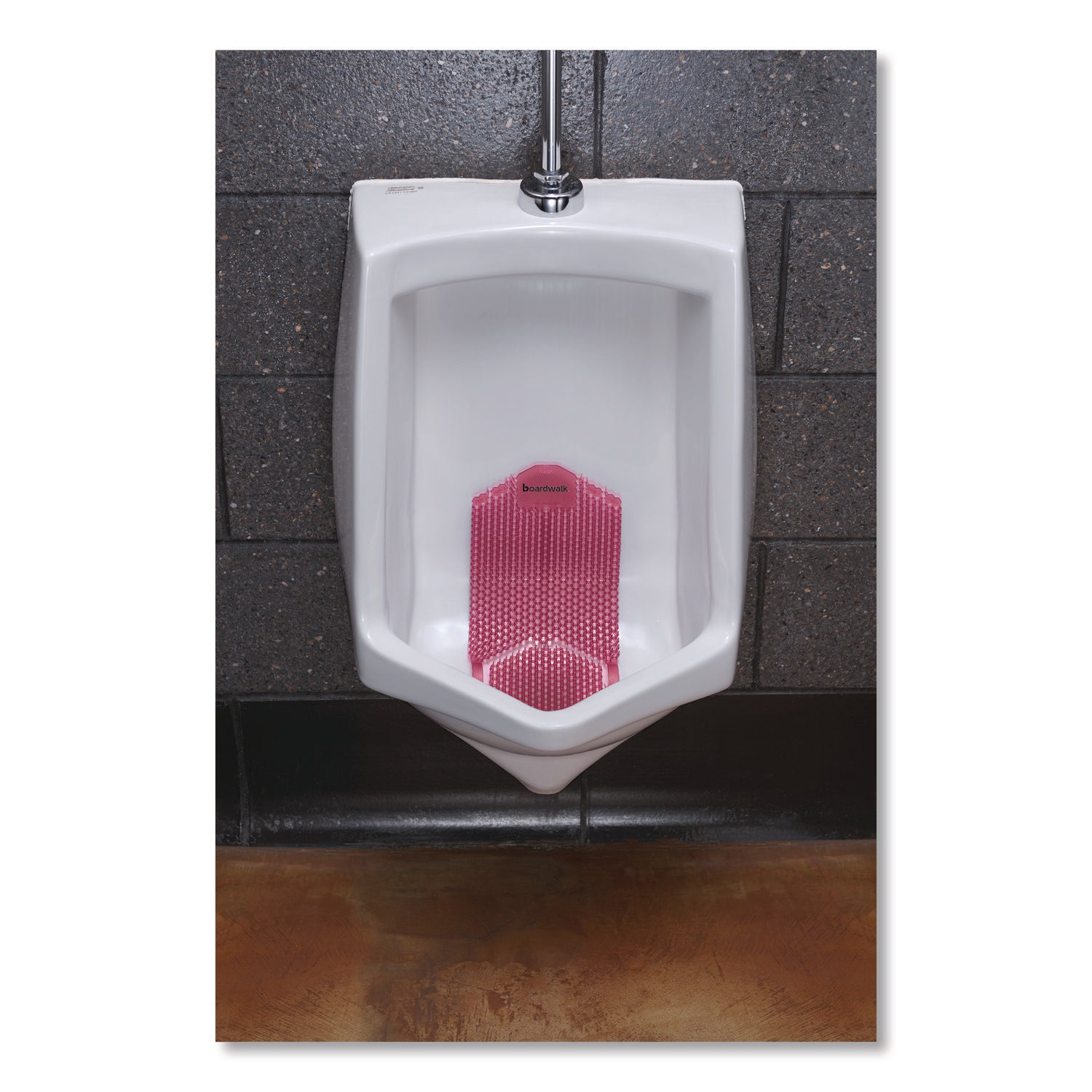 Boardwalk® Vertical Urinal Screen, Spiced Apple Scent, Red, 5.22 oz, 6/Carton