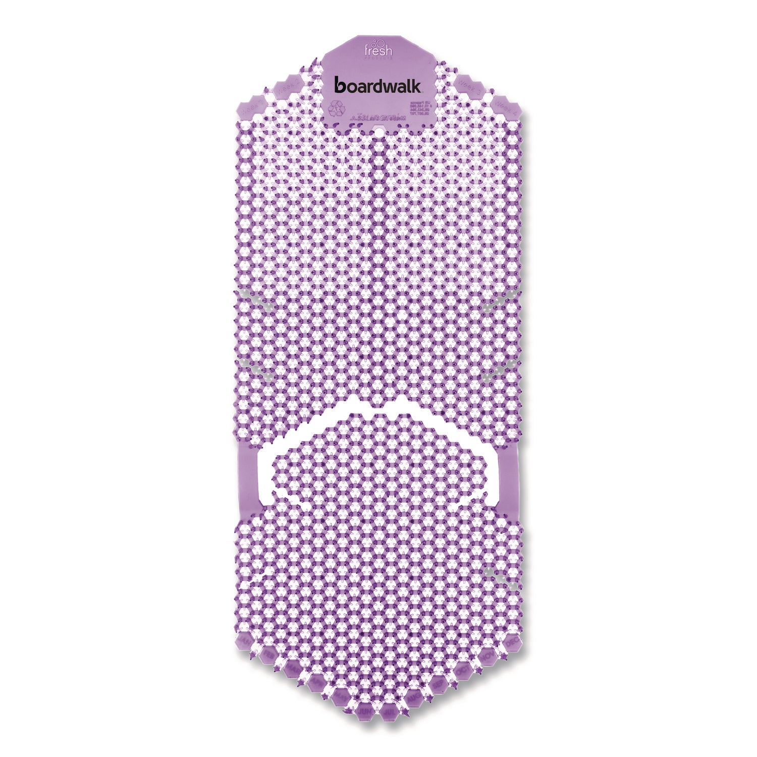 Boardwalk® Vertical Urinal Screen, Lavender Scent, Purple, 5.22 oz, 6/Carton