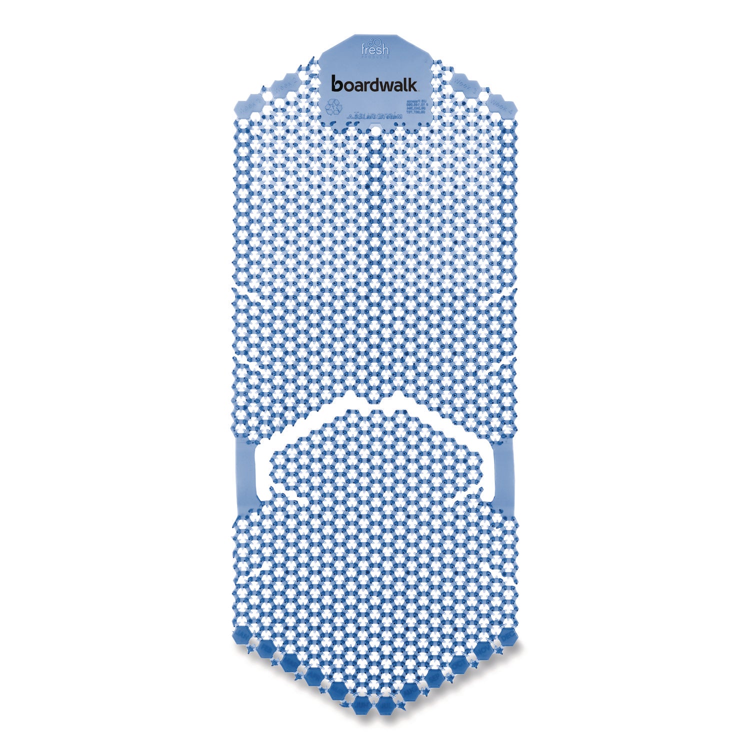 Boardwalk® Vertical Urinal Screen, Cotton Blossom Scent, Blue, 5.22 oz, 6/Carton