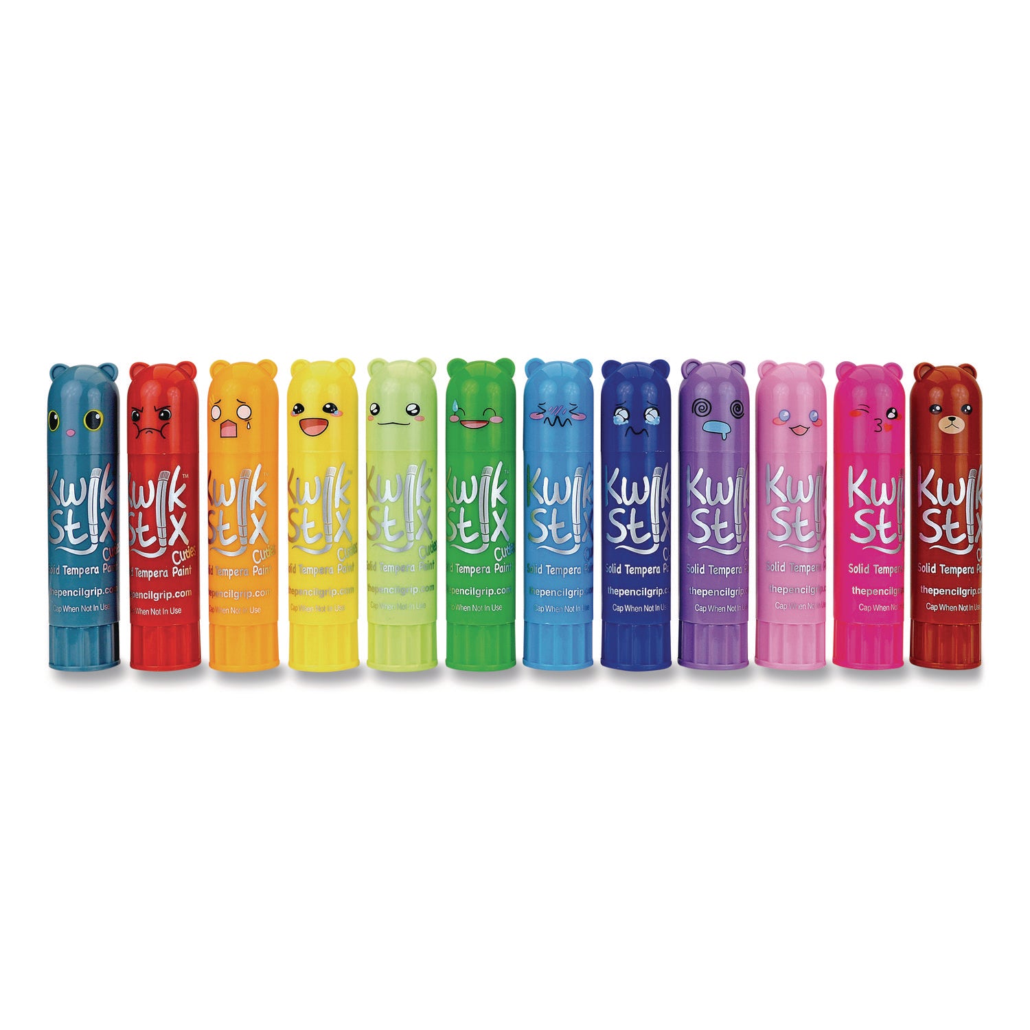 TPG Creations™ Kwik Stick Tempera Paint, 4" x 1", Assorted Colors, 12/Pack, 12 Packs/Carton