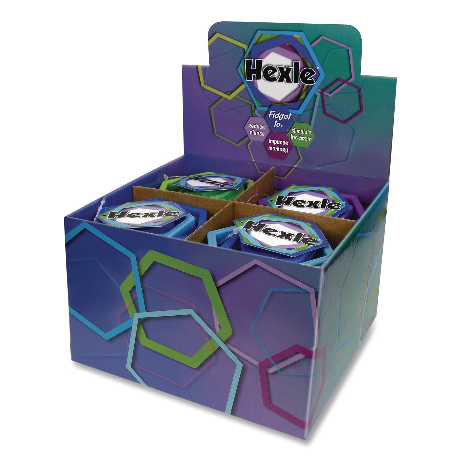 TPG Creations™ Hexle Fidget Toy, Small, Assorted Colors, 24/Carton