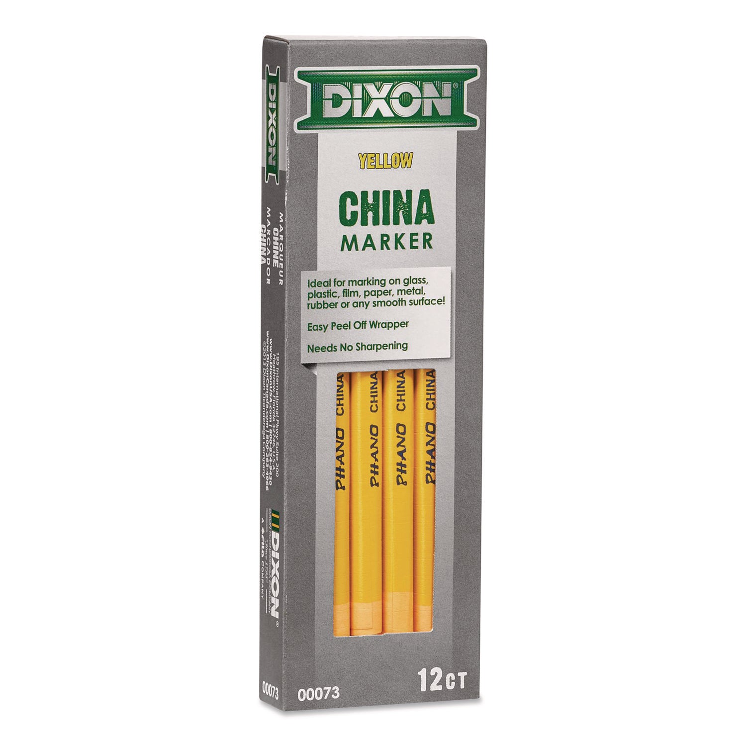 Dixon® China Marker, Yellow, 12/Pack