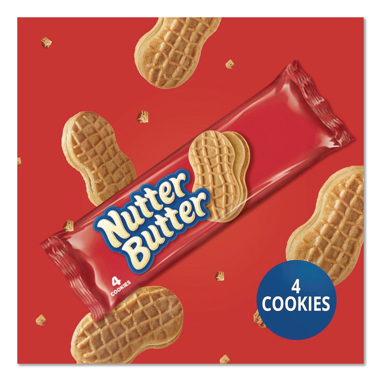 Nabisco® Nutter Butter, Peanut Butter, 1.9 oz, 4 Cookies/Pack, 10 Packs/Box