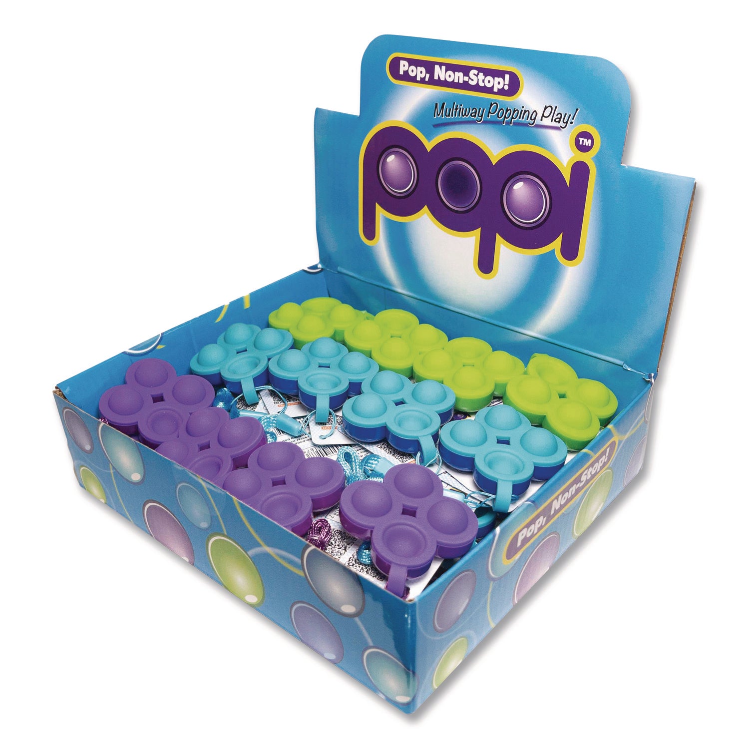 TPG Creations™ Popi Fidget Toy, Small, Assorted Colors, 24/Carton