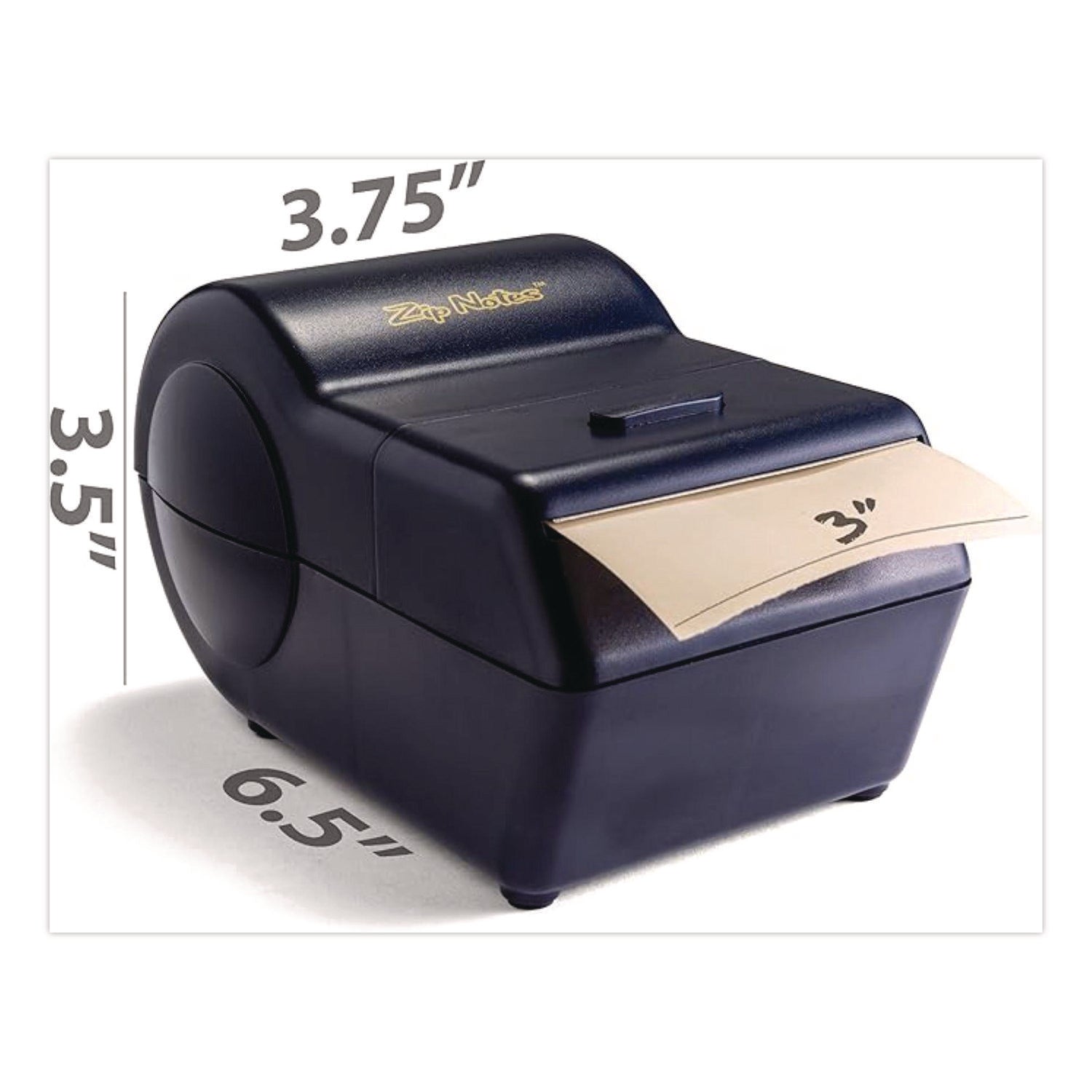 Zip Notes™ Administrator Dispenser, For 3 x 3 Pads, Black, Includes 150 ft Roll of Sticky Paper and 2 AA Batteries