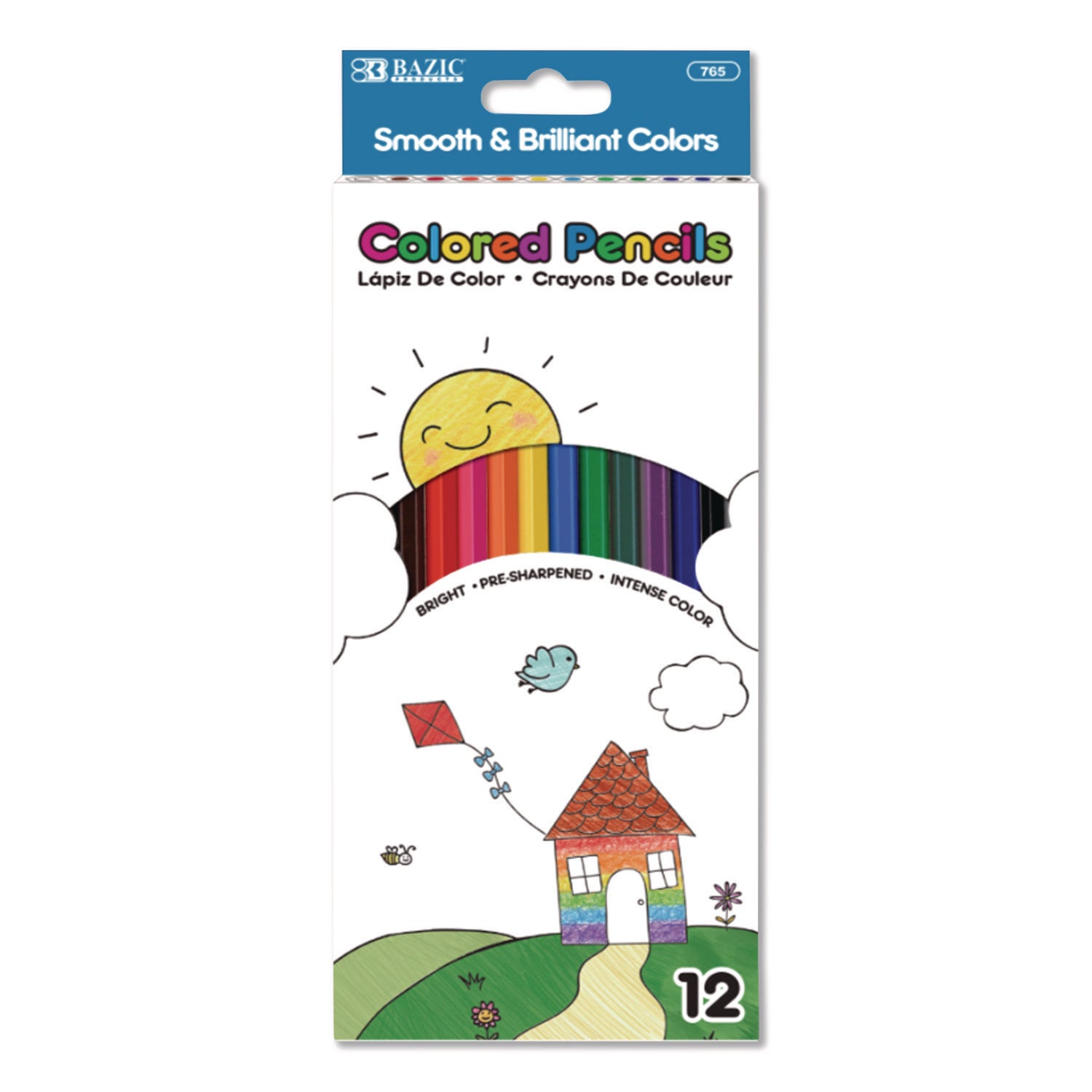 Color-Brite® Colored Pencil Set, 3 mm, Assorted Lead and Barrel Colors, 12/Set