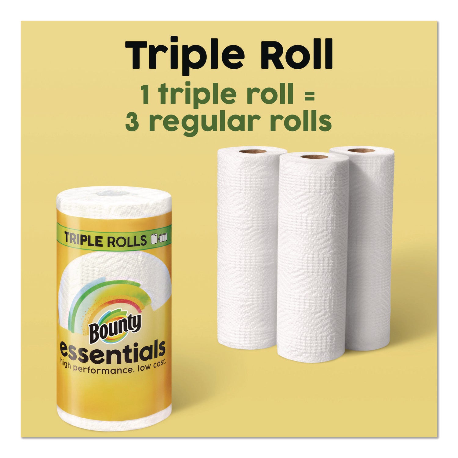Bounty® Essentials Select-A-Size Kitchen Roll Paper Towels, 2-Ply, 5.9 x 11, White, 162 Sheets/Triple Roll, 12 Rolls/Carton