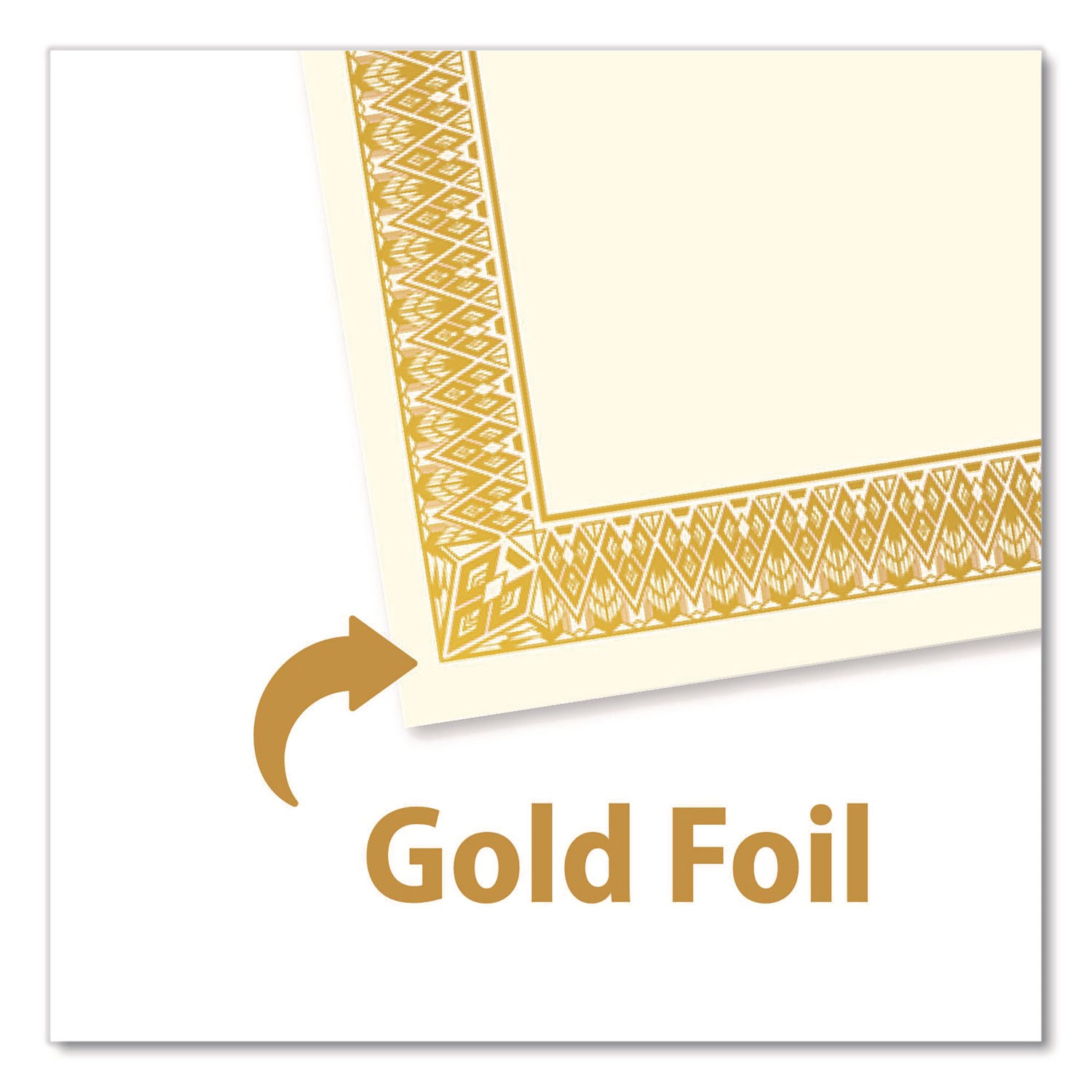 Geographics® Award Certificates, 8.5 x 11, Ivory with Elegant Gold Border, 15/Pack