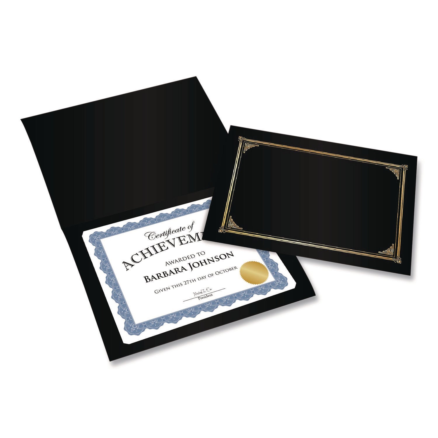 Geographics® Award Certificates, 8.5 x 11, White with Braided Blue Border, 25/Pack