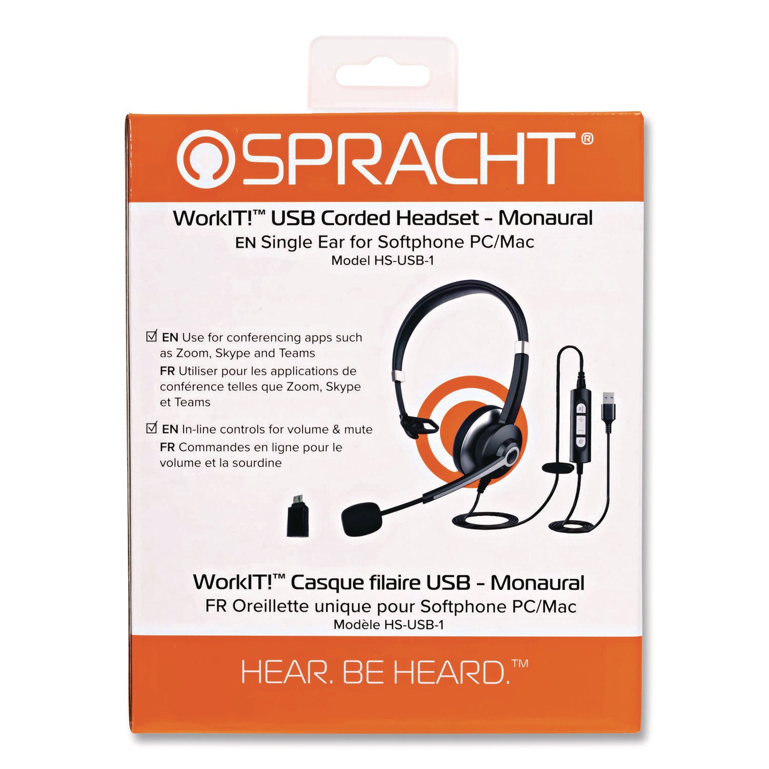 Spracht SPT-HSUSB1 Over-the-Head Monaural Headset