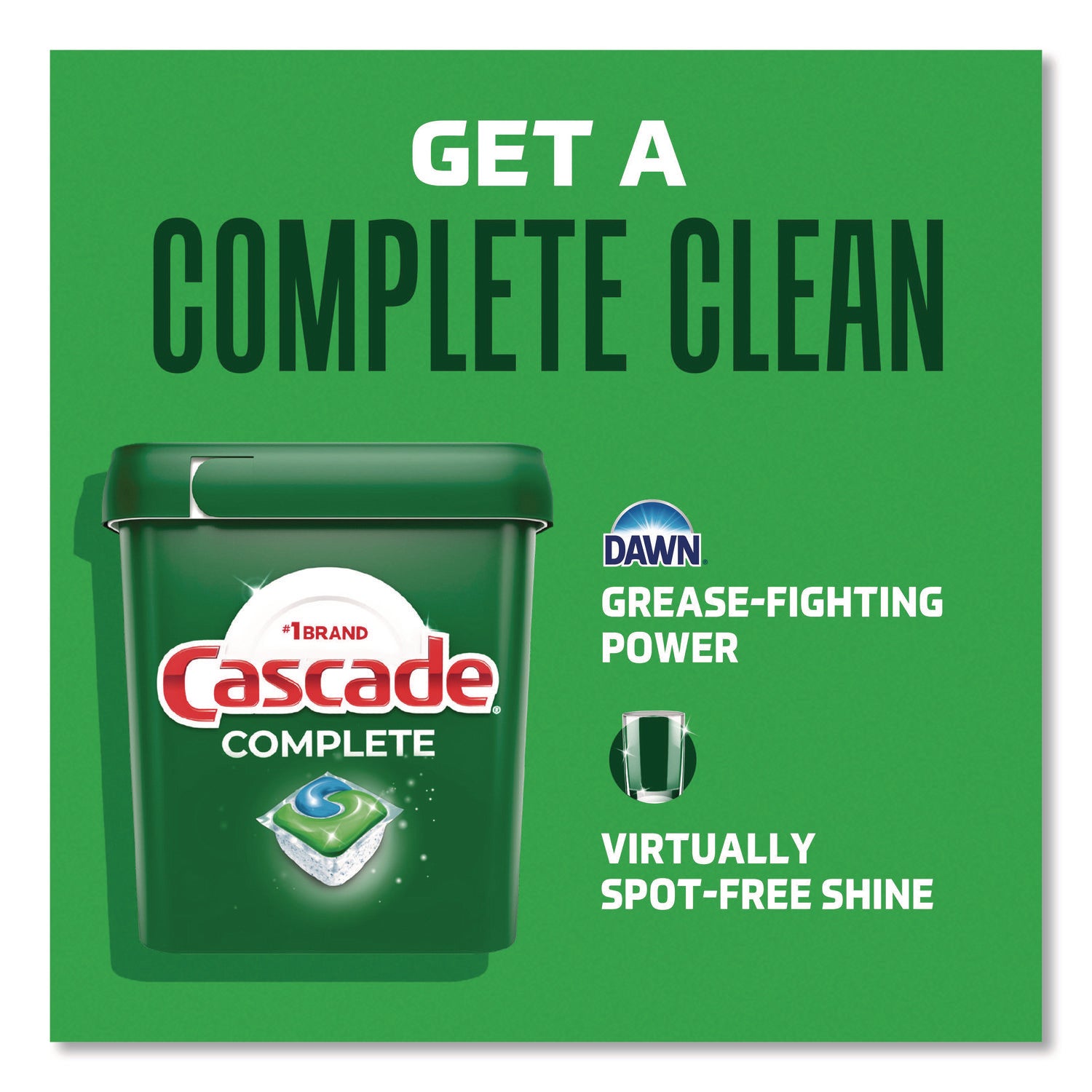 Cascade® Complete ActionPacs, Fresh Scent, 17.6 oz Bag, 33 Pacs/Bag, 4 Bags/Carton