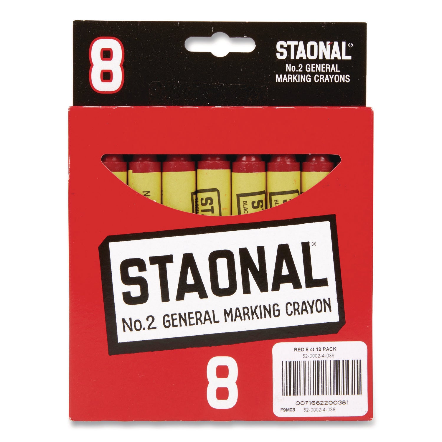 Crayola® Staonal Marking Crayons, Red, 8/Box