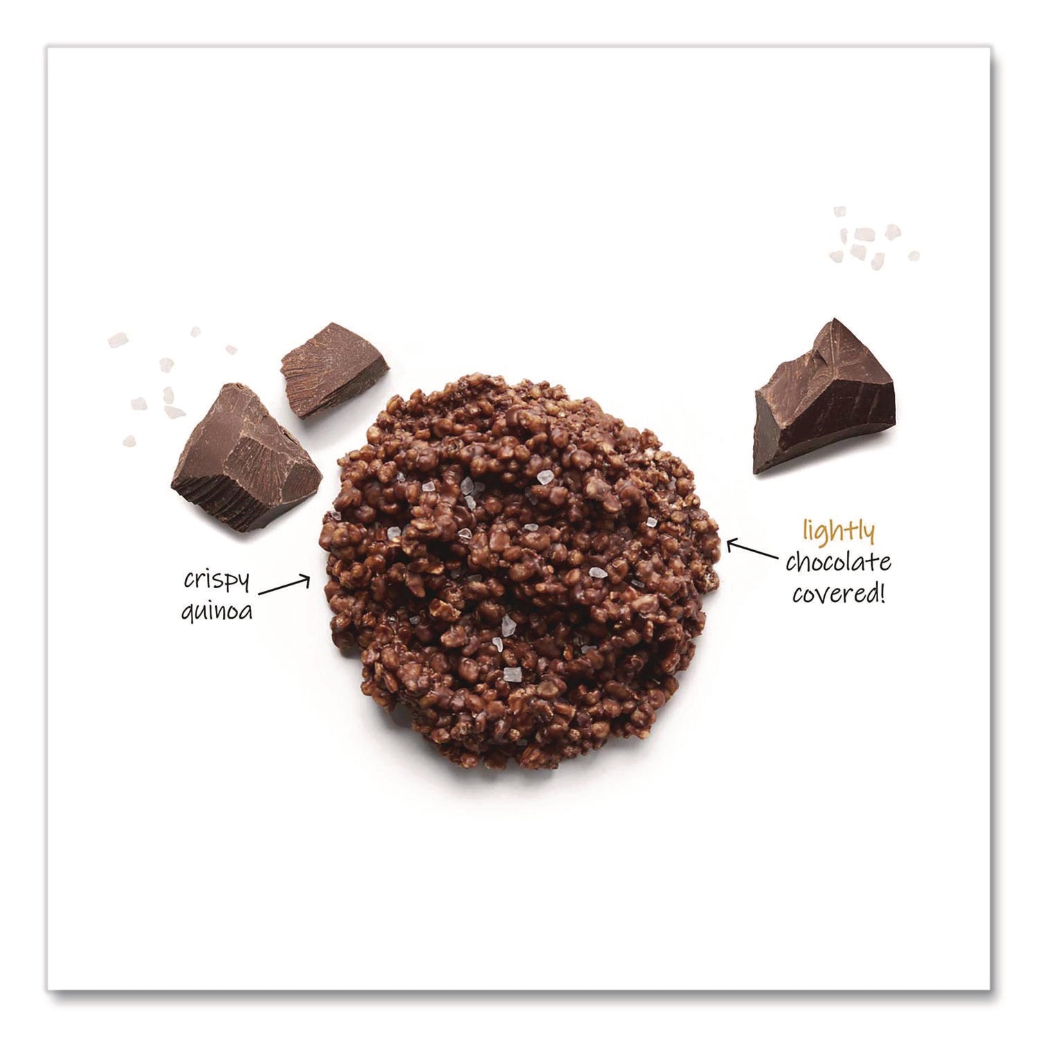 UNDERCOVER® Snacks Dark Chocolate and Sea Salt Mini Quinoa Crisps, 0.25 oz Bag, 125/Carton