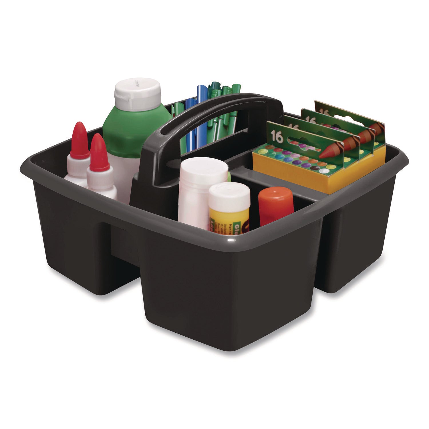 Storex Small Caddy, 9.25 x 9.25 x 12, Black, 6/Pack