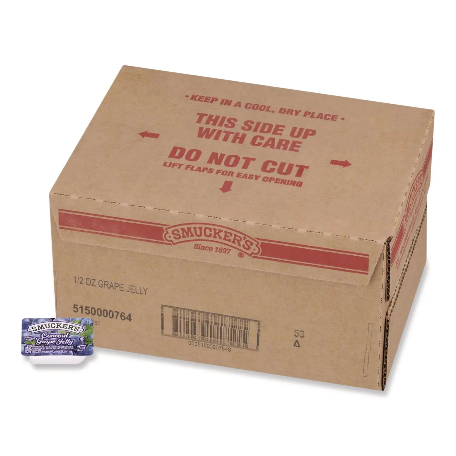 Smucker's® Jelly-Jam Plastic Portion Control Cups Grape 0.5 oz Cup 200-Carton Smucker's® Flipcost