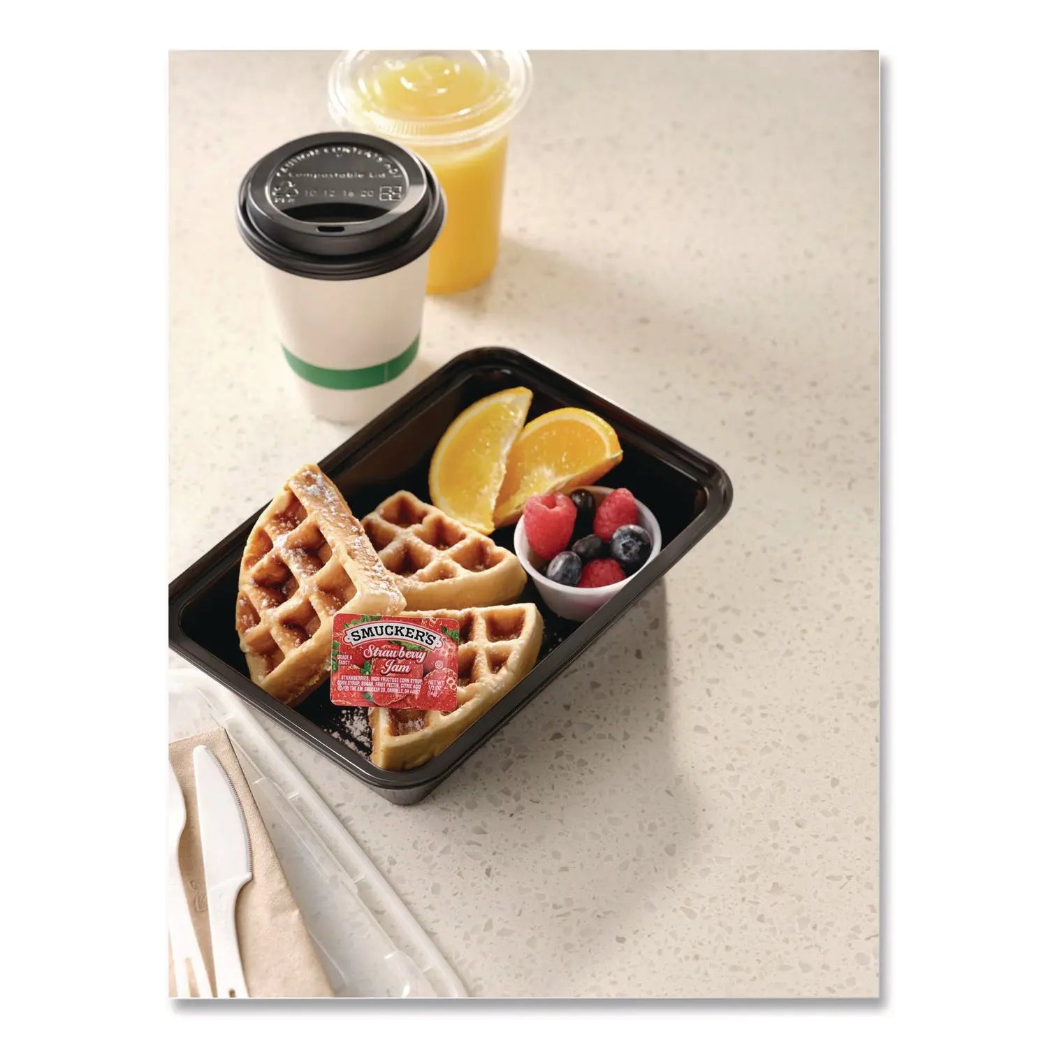 Smucker's® Jelly-Jam Plastic Portion Control Cups Strawberry 0.5 oz Cup 200-Carton Smucker's® Flipcost