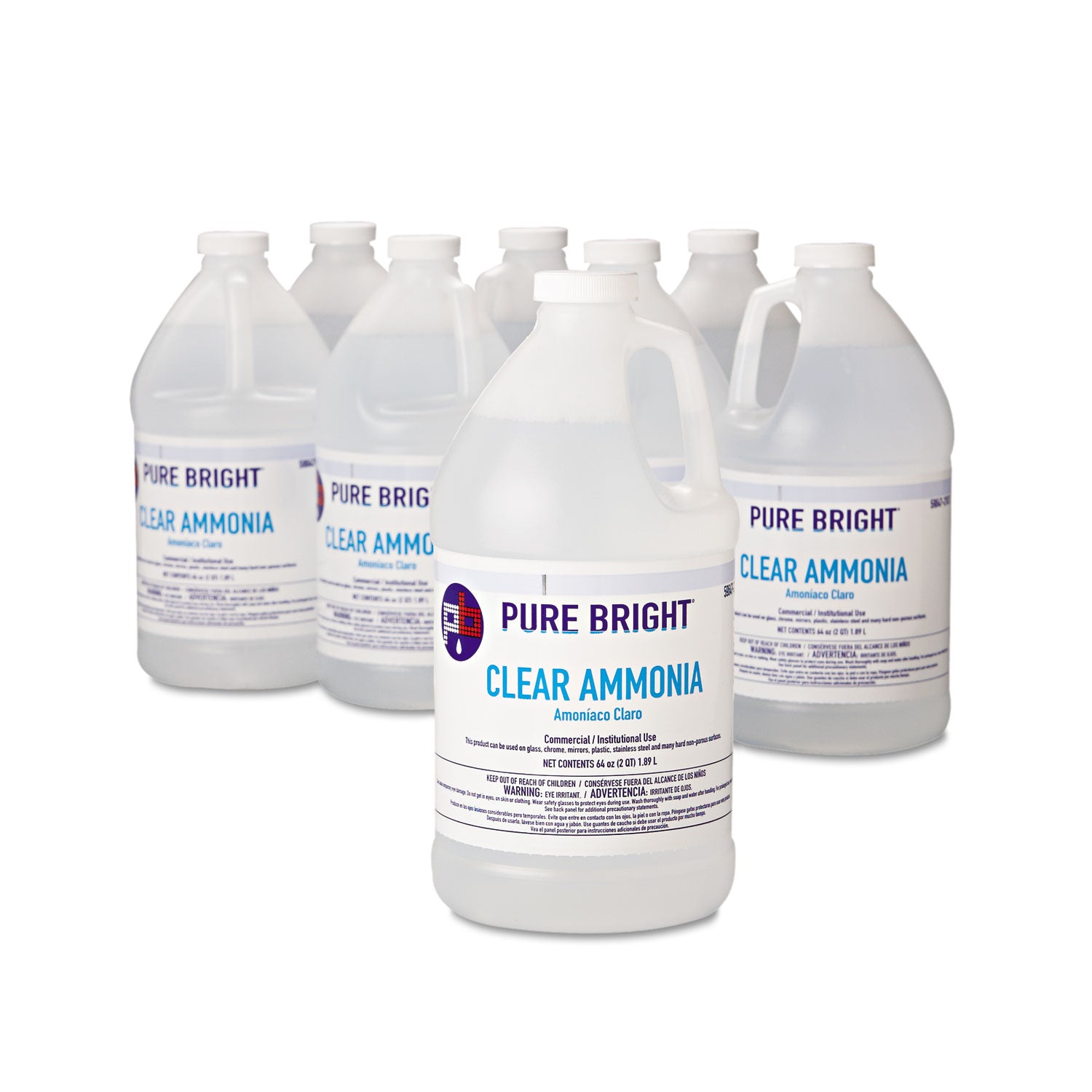 Clear Ammonia, 64 oz Bottle, 8/Carton