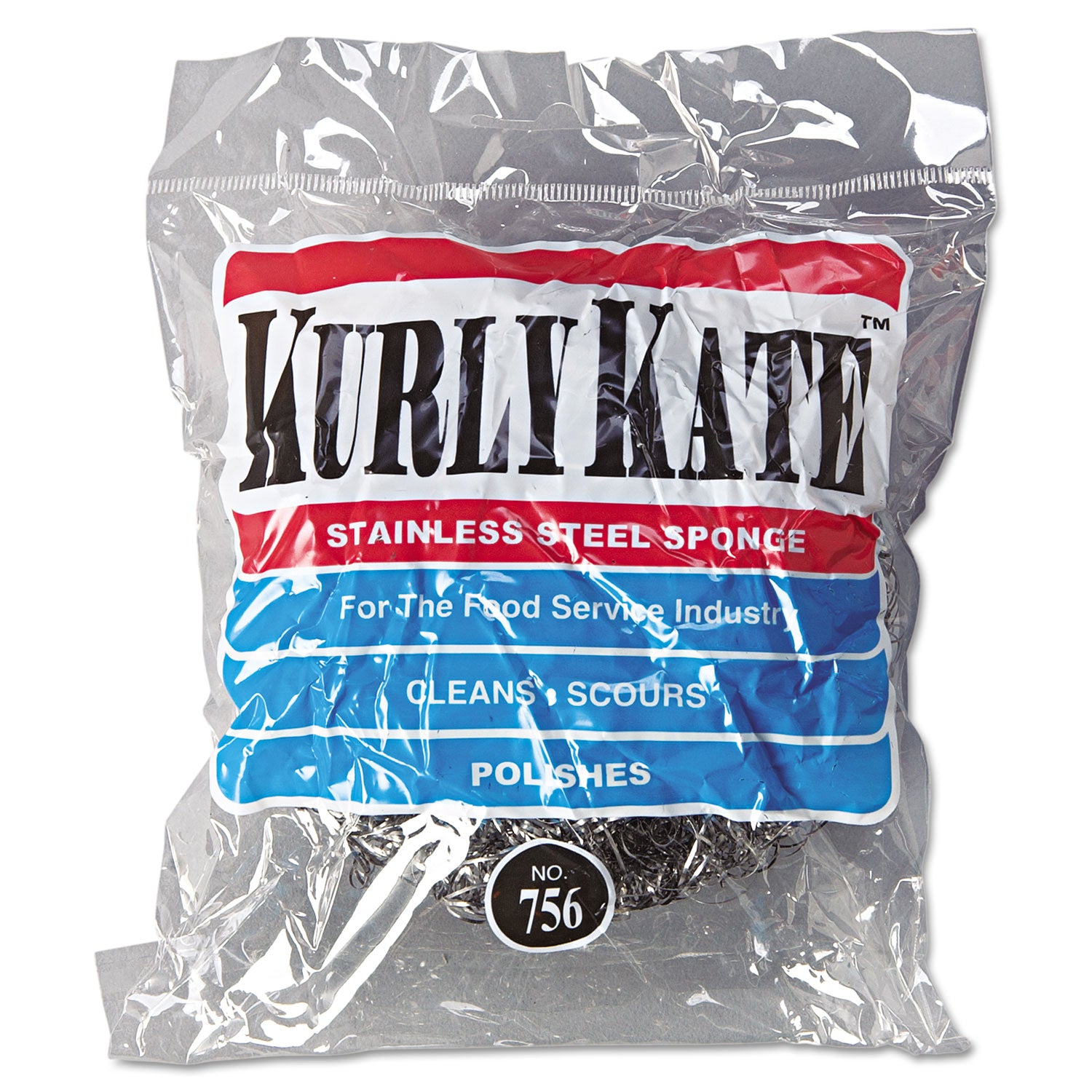 Kurly Kate® Stainless Steel Scrubbers, Large, 4 X 4, Steel Gray, 12 Scrubbers/pack, 6 Packs/carton