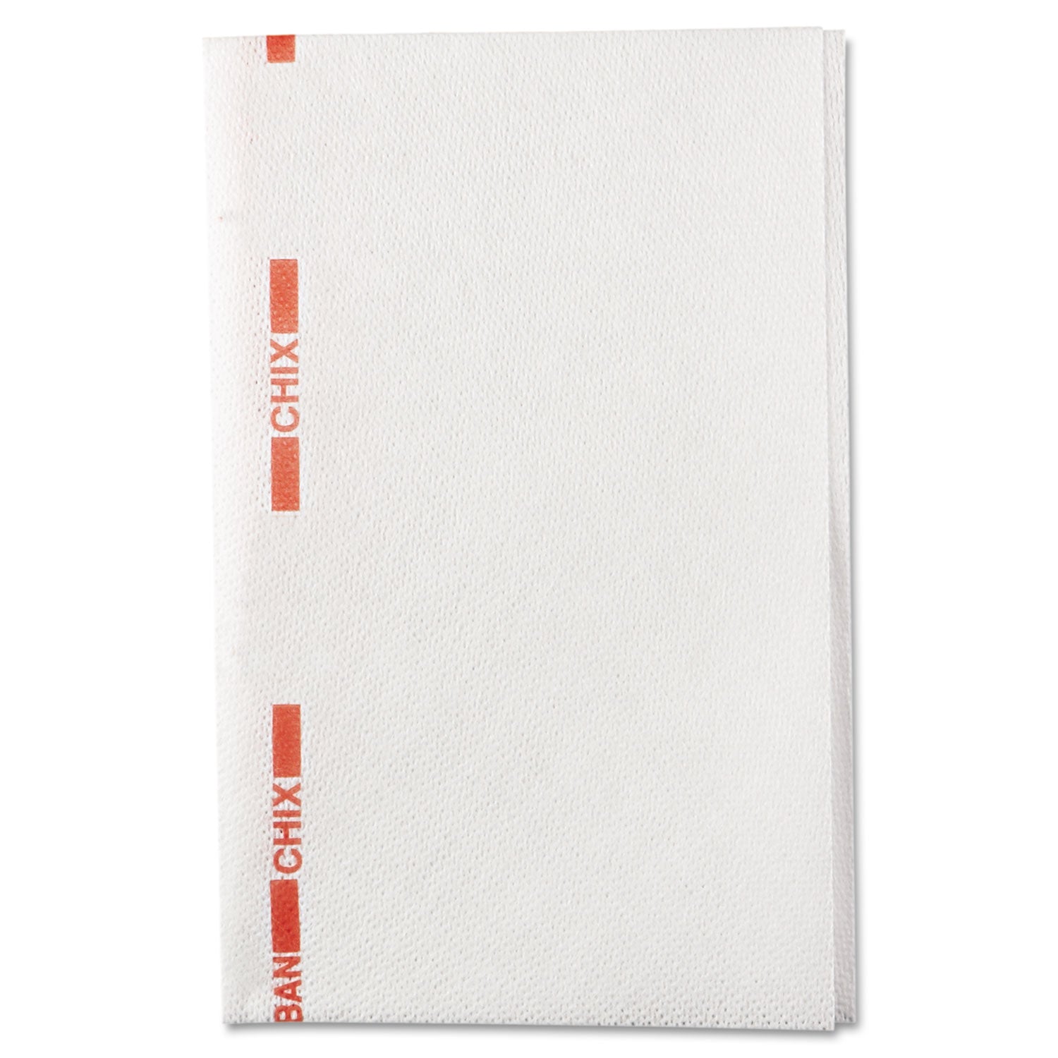 Chix® Food Service Towels, Cotton, 13 x 21, White/Red, 150/Carton