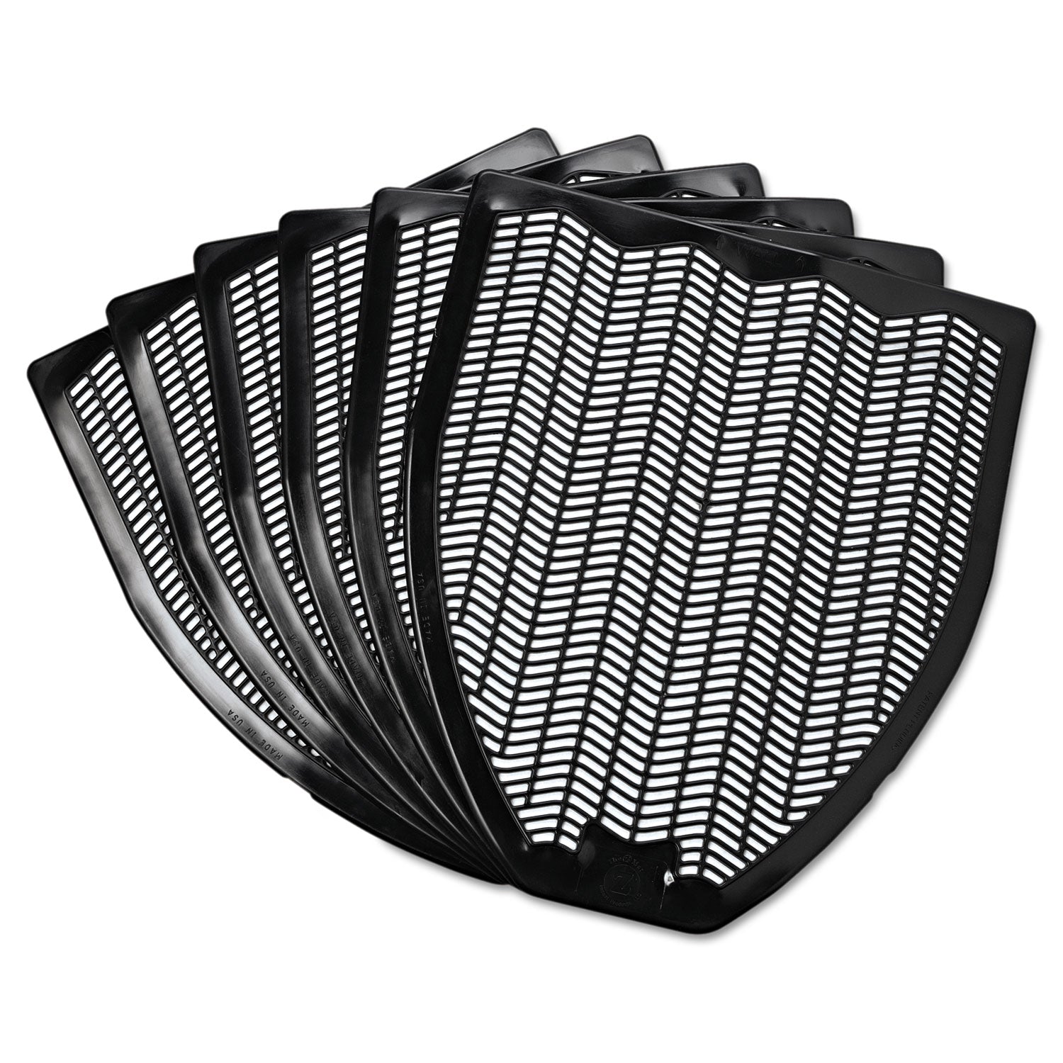 Impact® Disposable Urinal Floor Mat, Nonslip, Fresh Blast Scent, 17.5 x 20.38, Black, 6/Carton