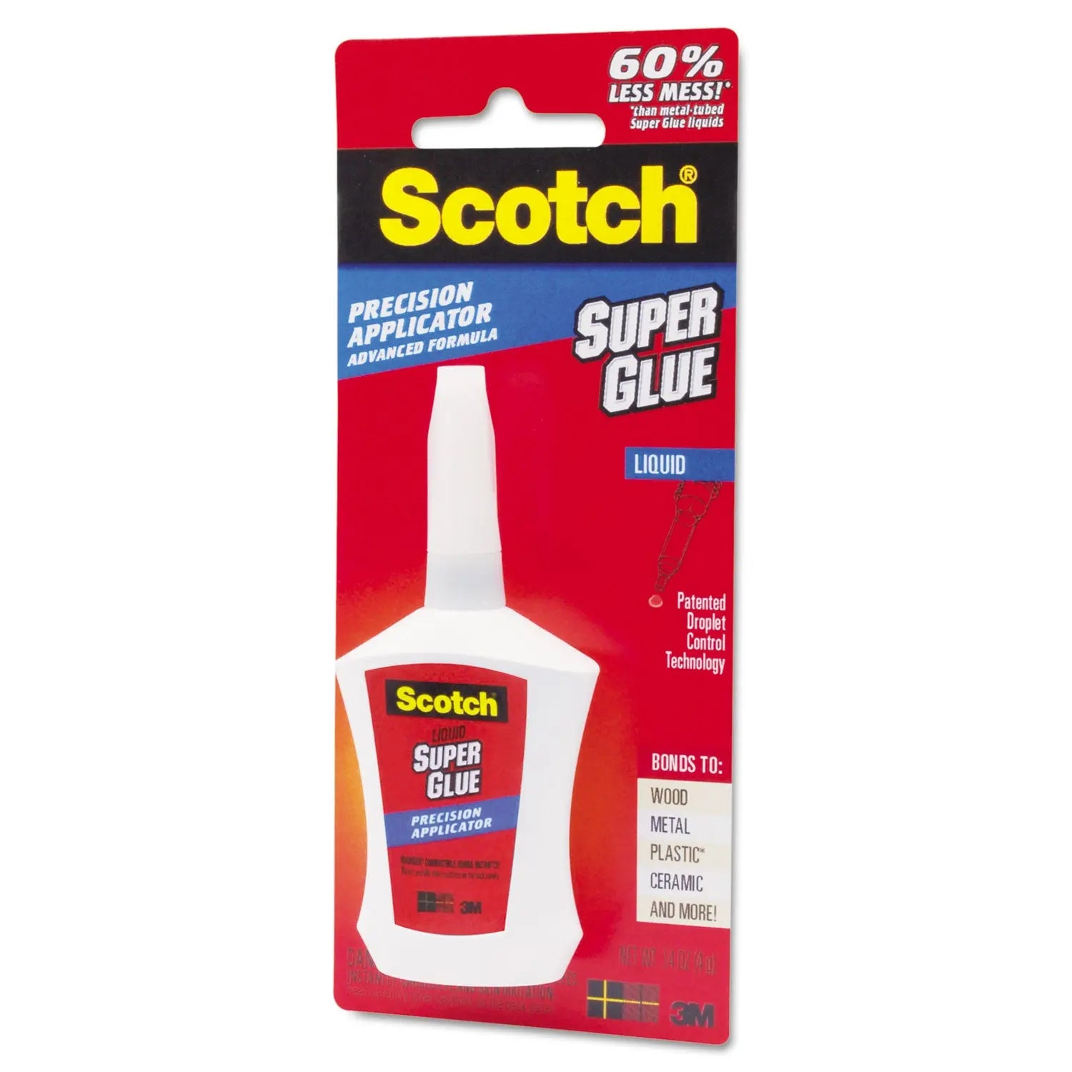 Super Glue with Precision Applicator, 0.14 oz, Dries Clear Scotch® Flipcost