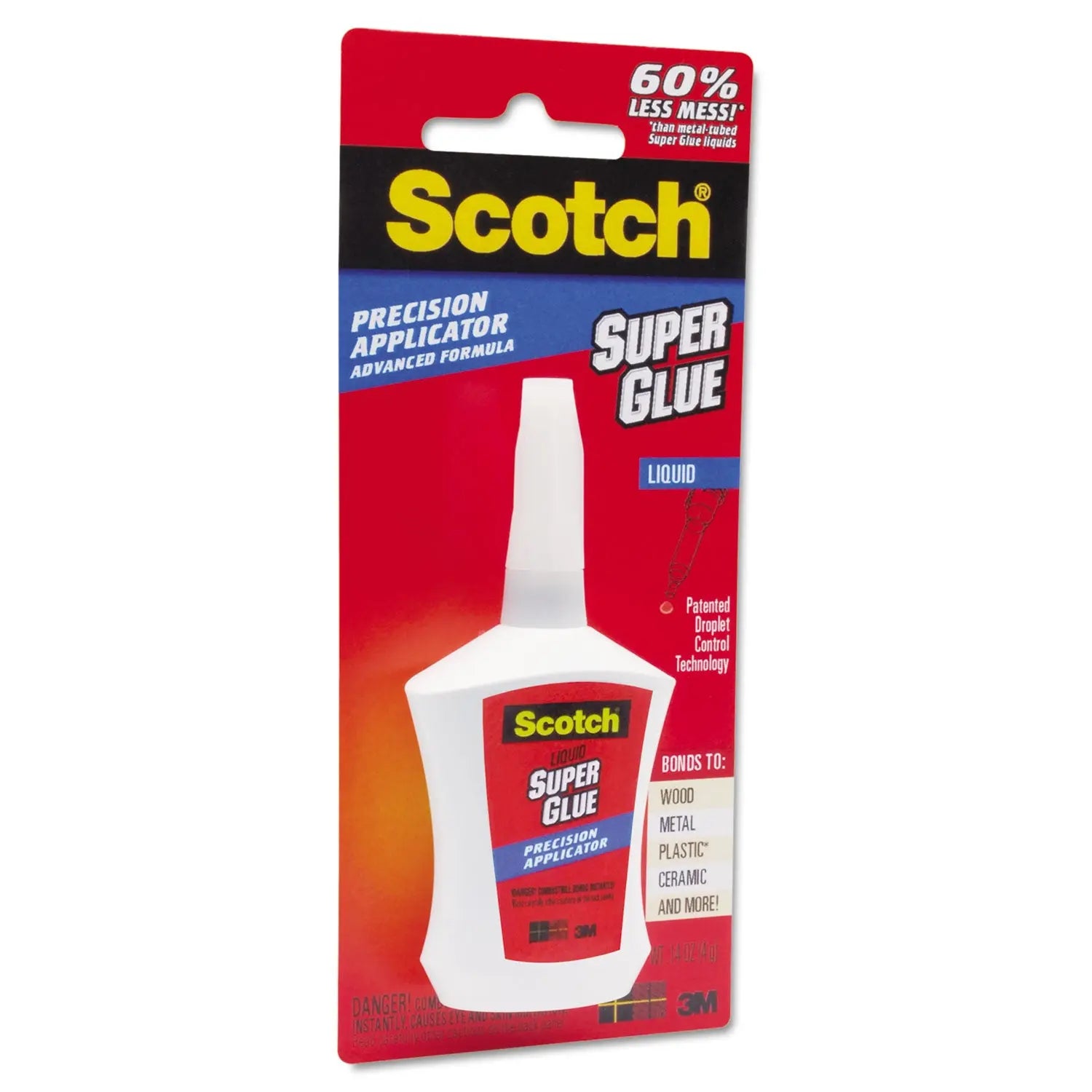 Super Glue with Precision Applicator, 0.14 oz, Dries Clear Scotch® Flipcost