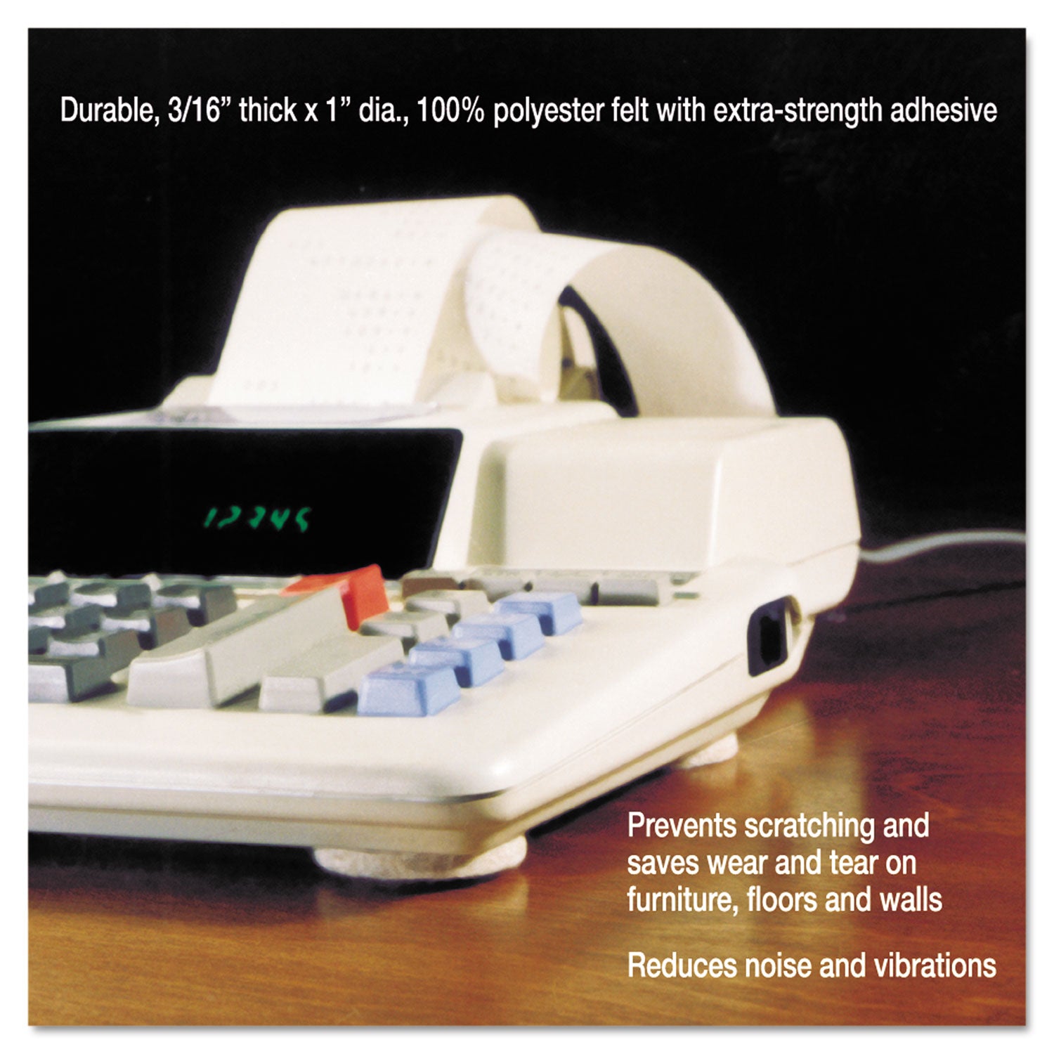 Master Caster® Scratch Guard Felt Pads, 1" Dia, Circular, Beige, 16/pack