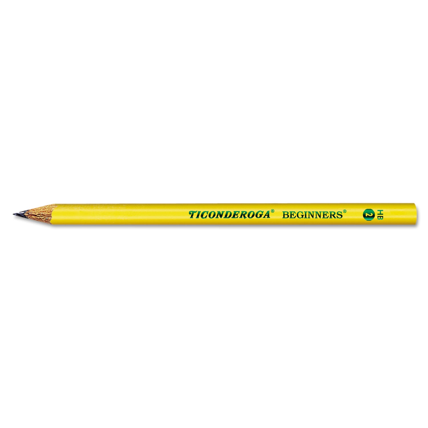 Dixon® Ticonderoga Beginners Woodcase Pencil with Microban, HB (#2), Black Lead, Yellow Barrel, Dozen