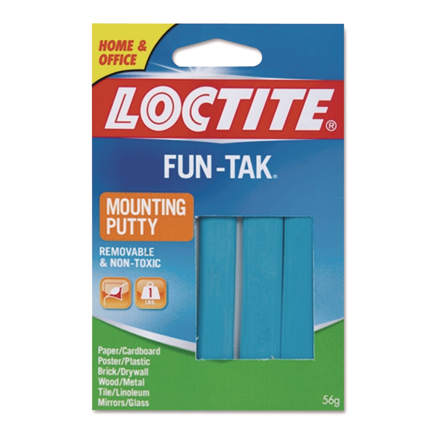 Fun-Tak Mounting Putty, Repositionable and Reusable, 6 Strips, 2 oz