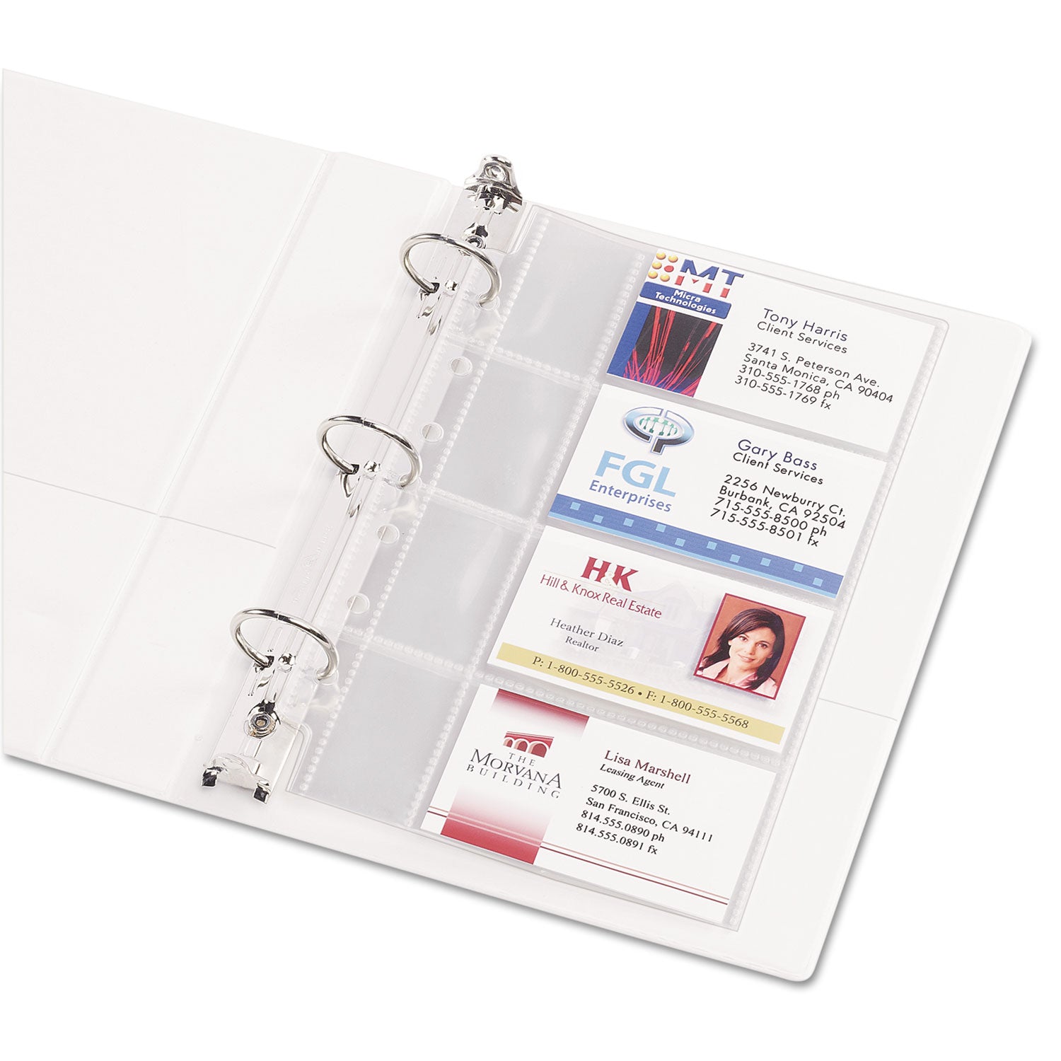 Avery® Business Card Binder Pages, For 2 X 3.5 Cards, Clear, 8 Cards/sheet, 5 Pages/pack